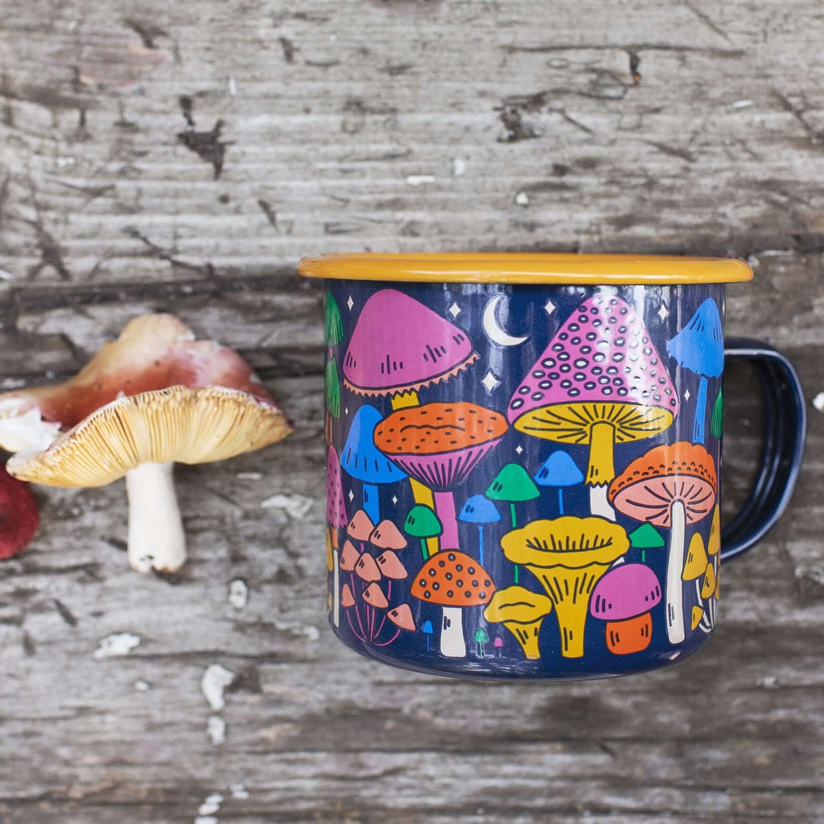 Midnight Mushroom Enamel Mug 16oz - OVERLANDERS Outfitter