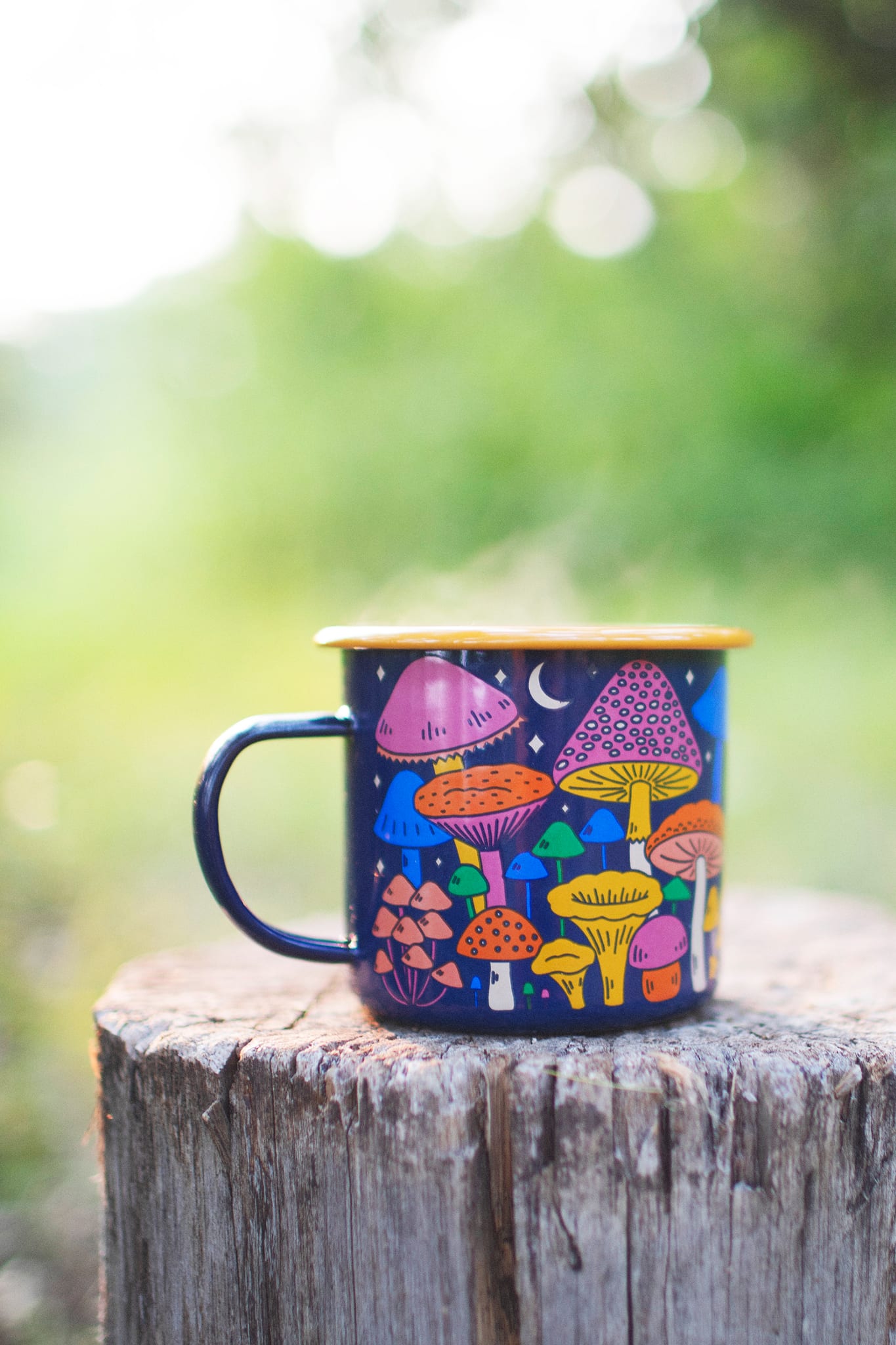 Midnight Mushroom Enamel Mug 16oz - OVERLANDERS Outfitter