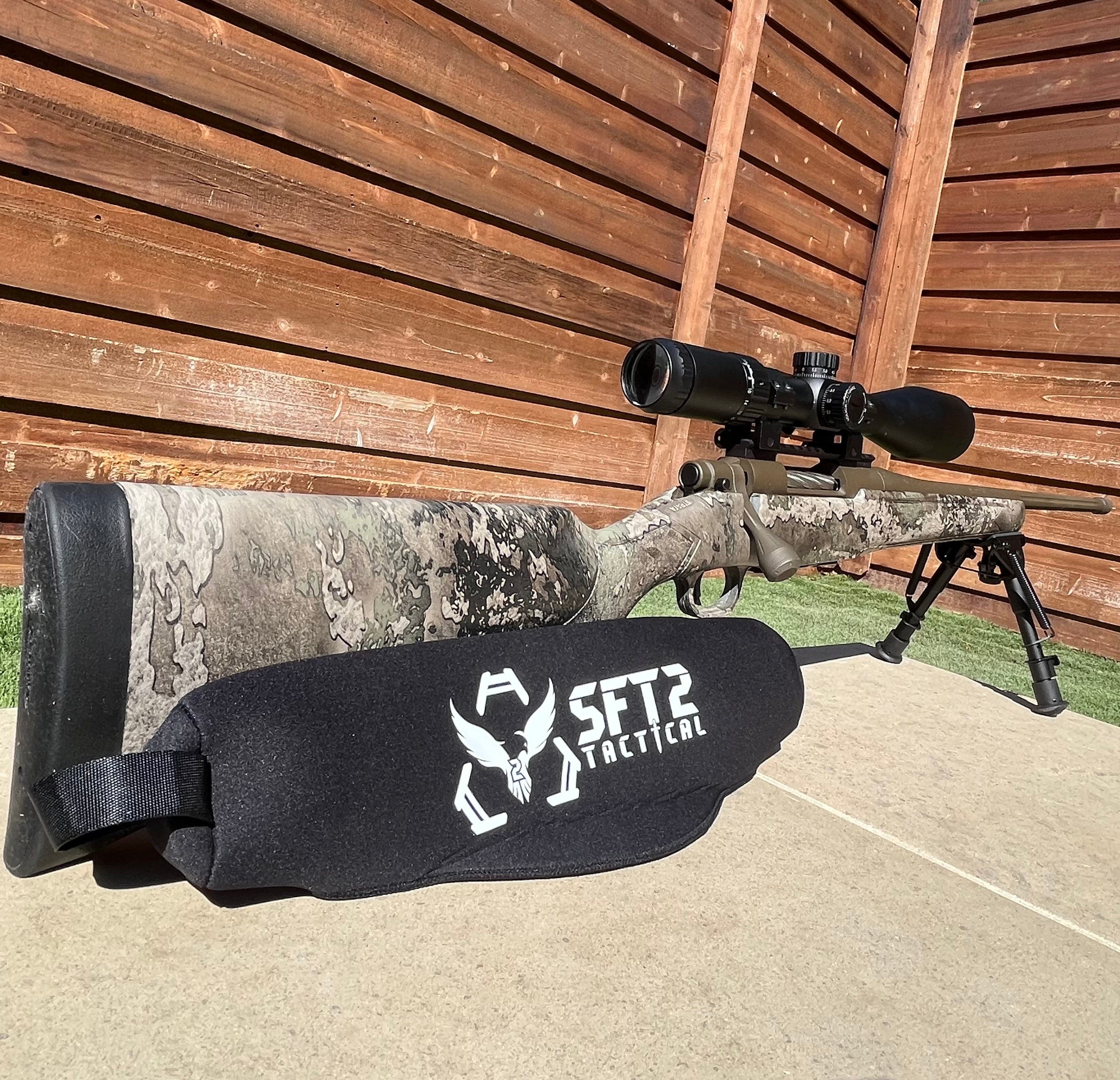 SFT2 Tactical Scope Cover in two sizes, designed for protecting tactical scopes during outdoor activities.