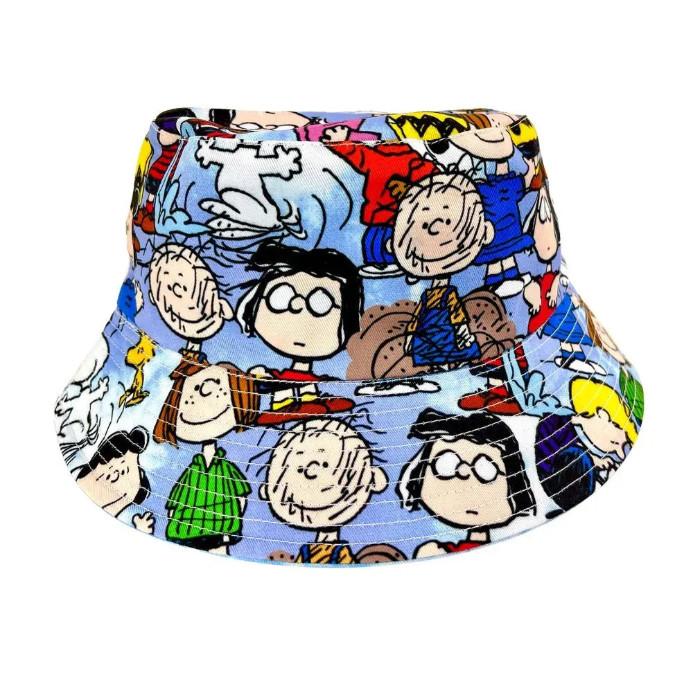 Peter Grimm Peanuts Major Characters cotton bucket hat featuring popular Peanuts characters and playful design.