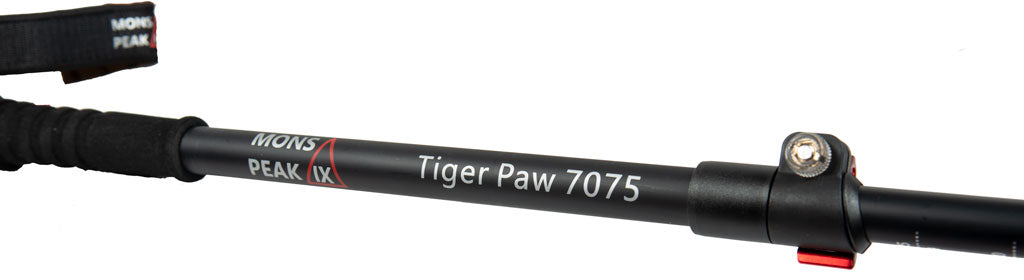 Backcountry Sportsman Tiger Paw 7075 Trekking Poles with adjustable straps and ergonomic grips for hiking stability.