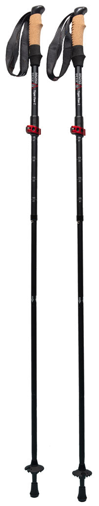 Backcountry Sportsman Tiger Paw Z Trekking Poles with ergonomic handles and adjustable shafts for hiking and trekking.