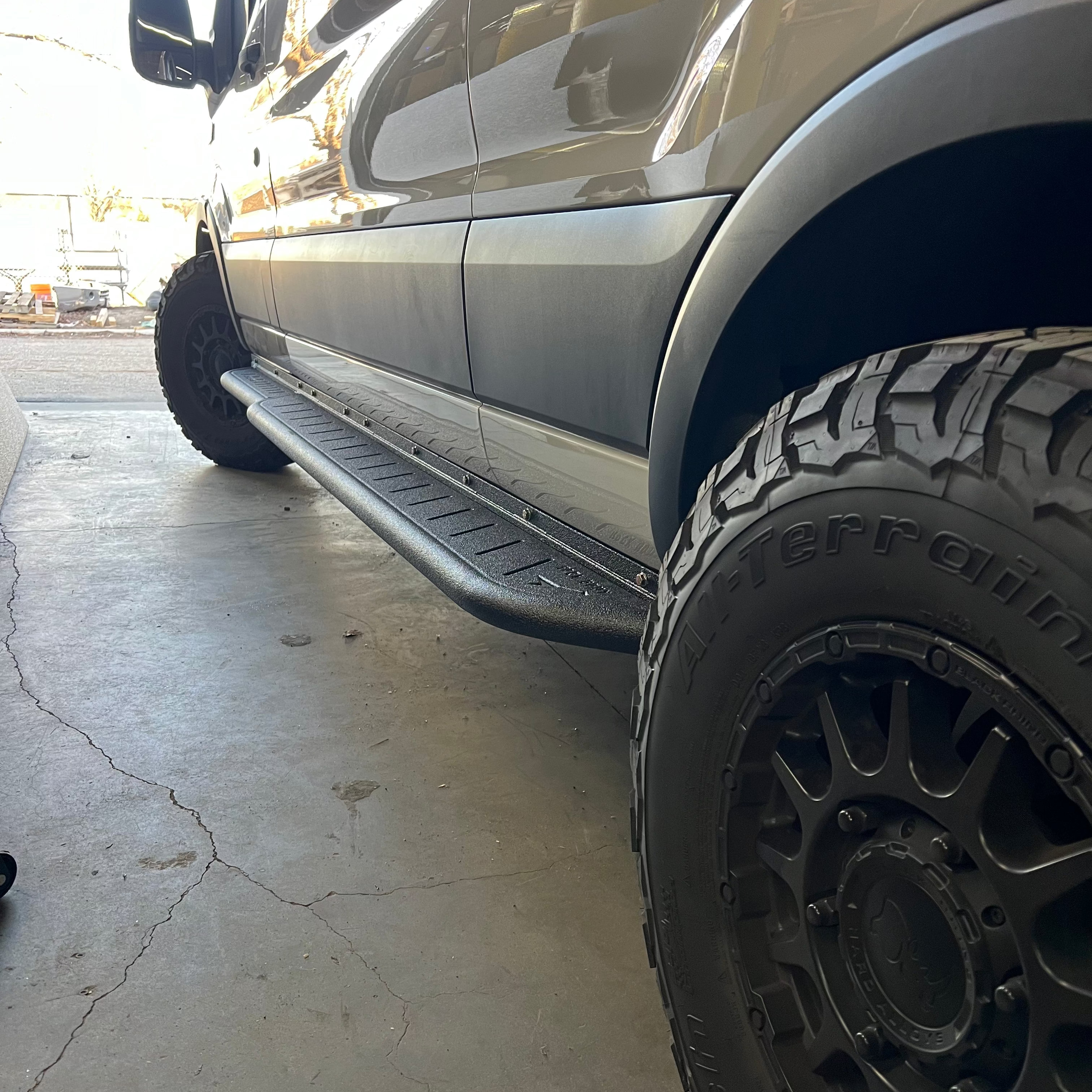 Mercedes Sprinter Rockbody side steps by Avatar Offroad, durable van side steps with rugged design for easy vehicle access.