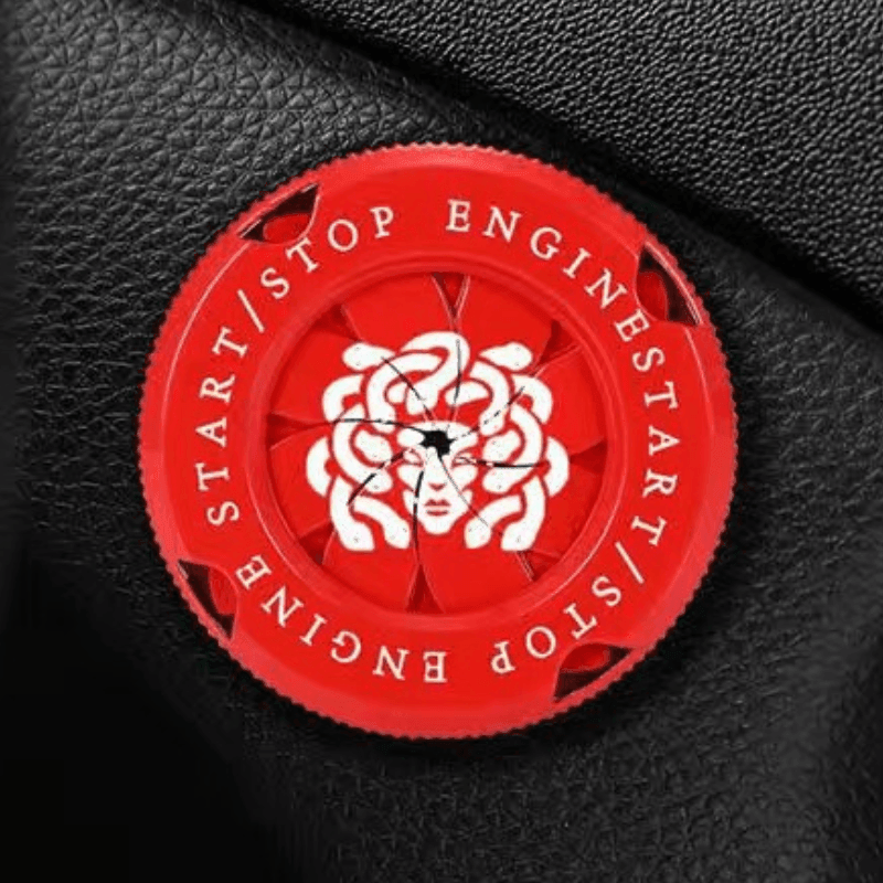Customizable motorcycle igniter cover with central logo by Bean's Moto Booth, featuring a sleek design and durable material.