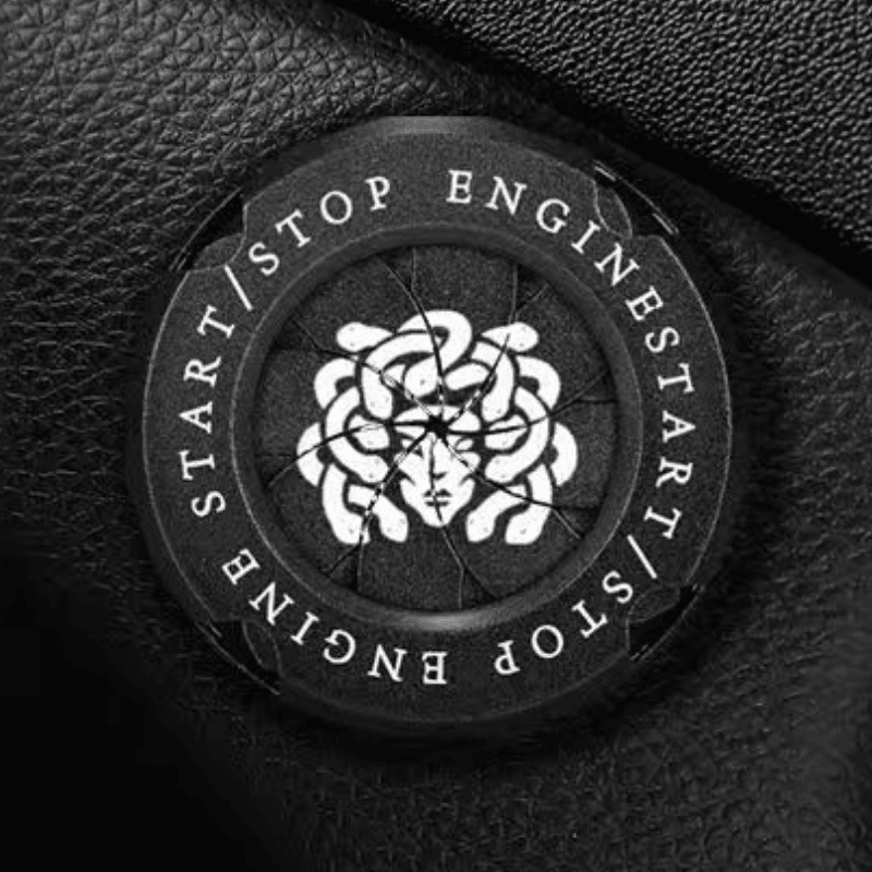 Customizable motorcycle igniter cover with central logo by Bean's Moto Booth, featuring a sleek design and durable material.