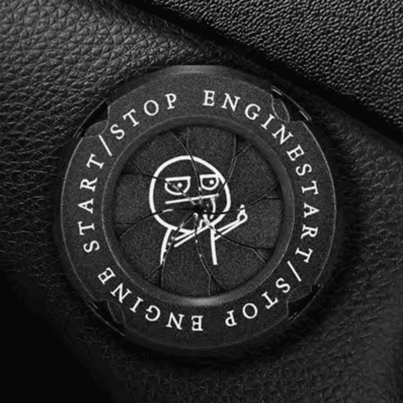 Customizable Bean's Moto Booth motorcycle igniter cover with central logo, designed to fit standard motorcycle ignition systems.