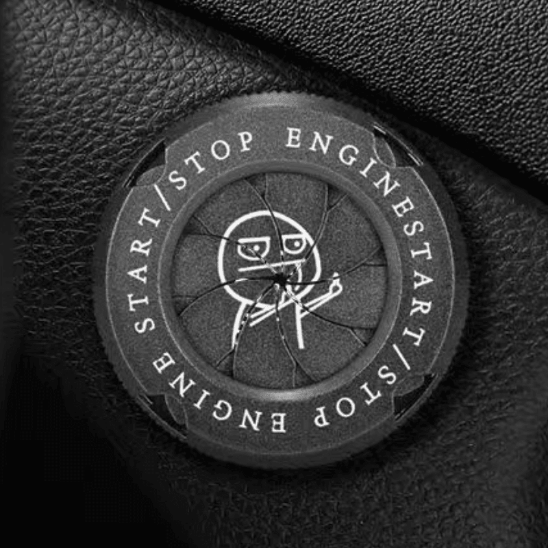 Customizable Bean's Moto Booth motorcycle igniter cover with central logo, featuring a sleek design and durable material.