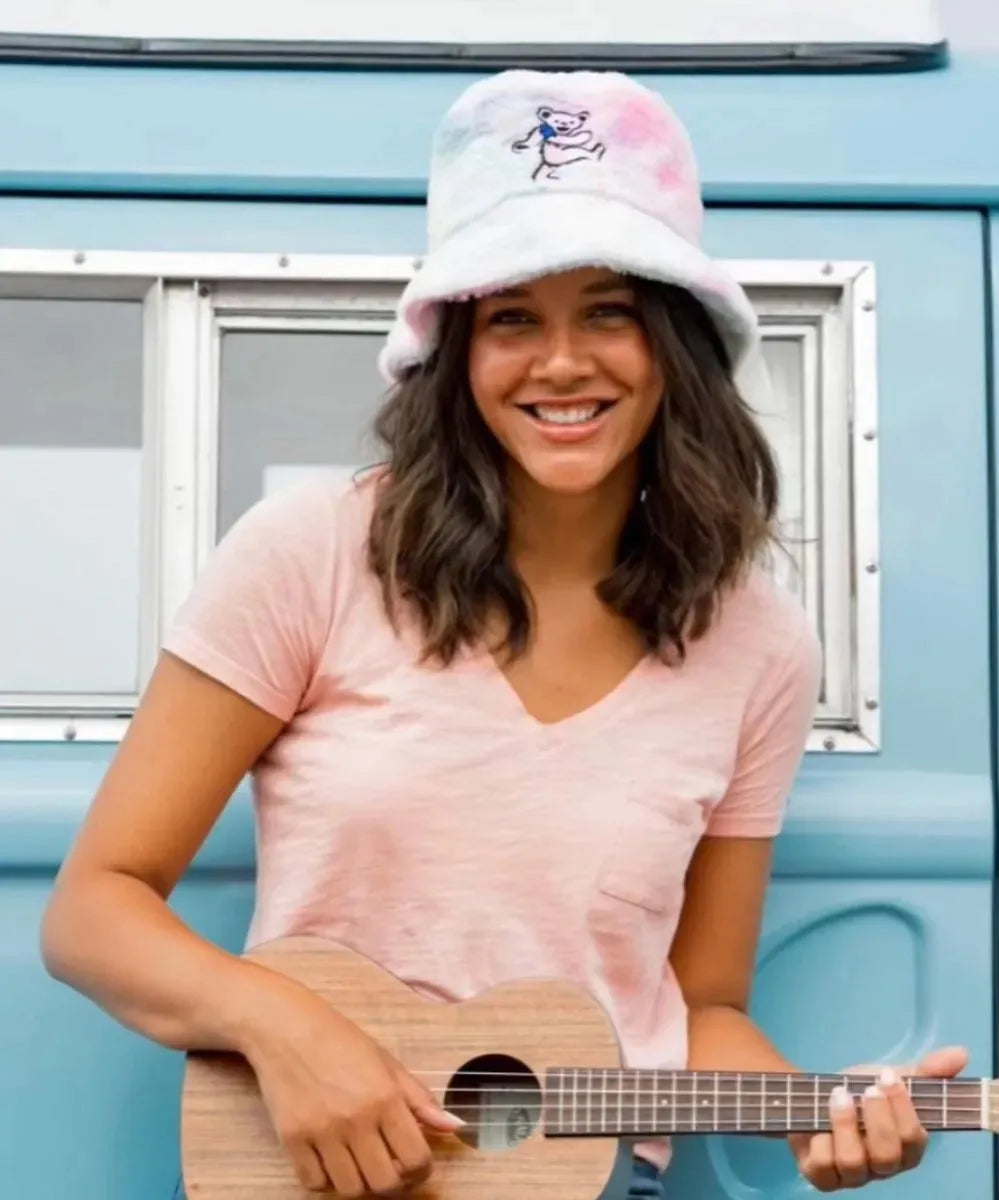 Peter Grimm Grateful Dead morning bucket hat featuring a colorful, stylish design, perfect for casual headwear.