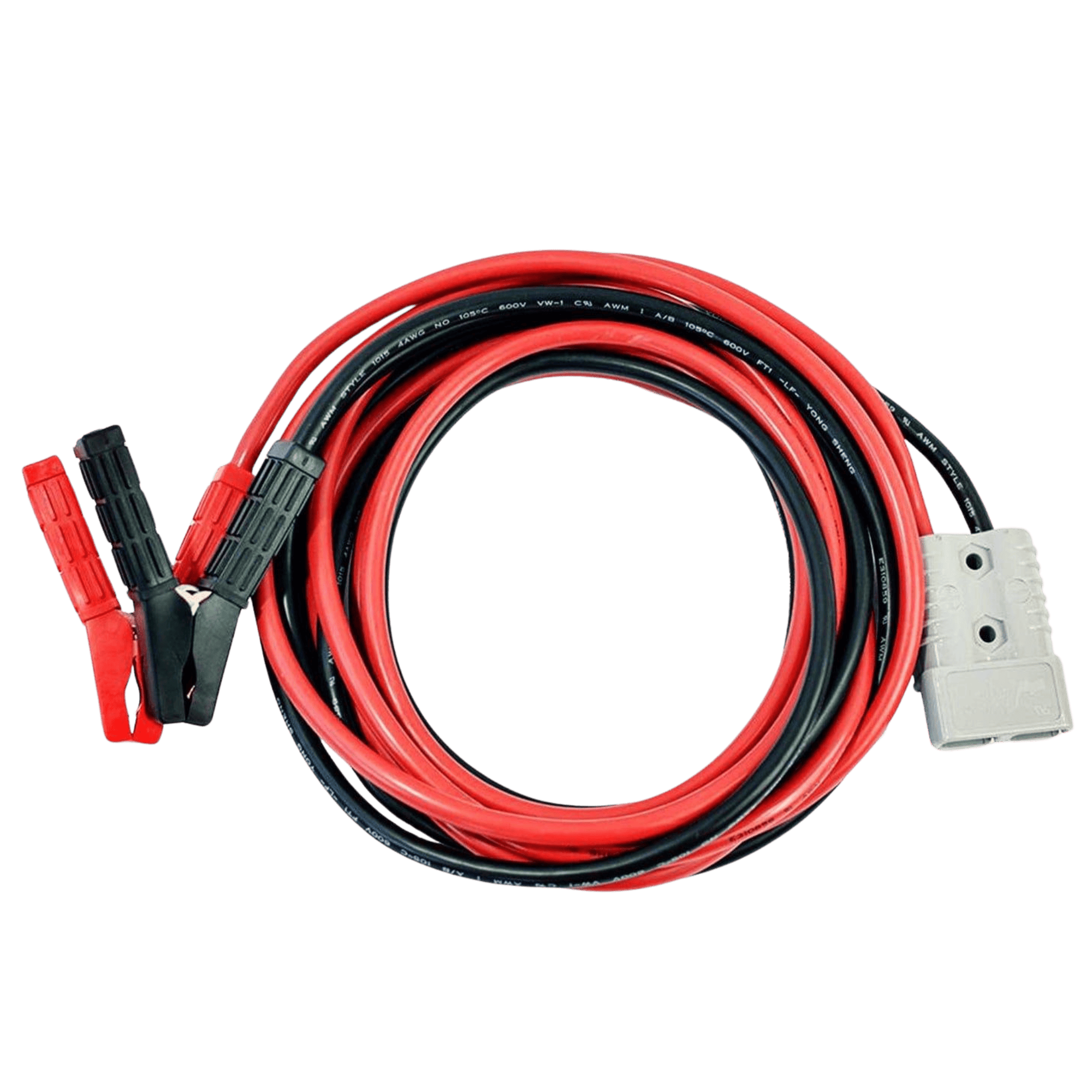 Nature's Generator Elite jumpstart cable for battery assistance, shown connected to a portable power system.