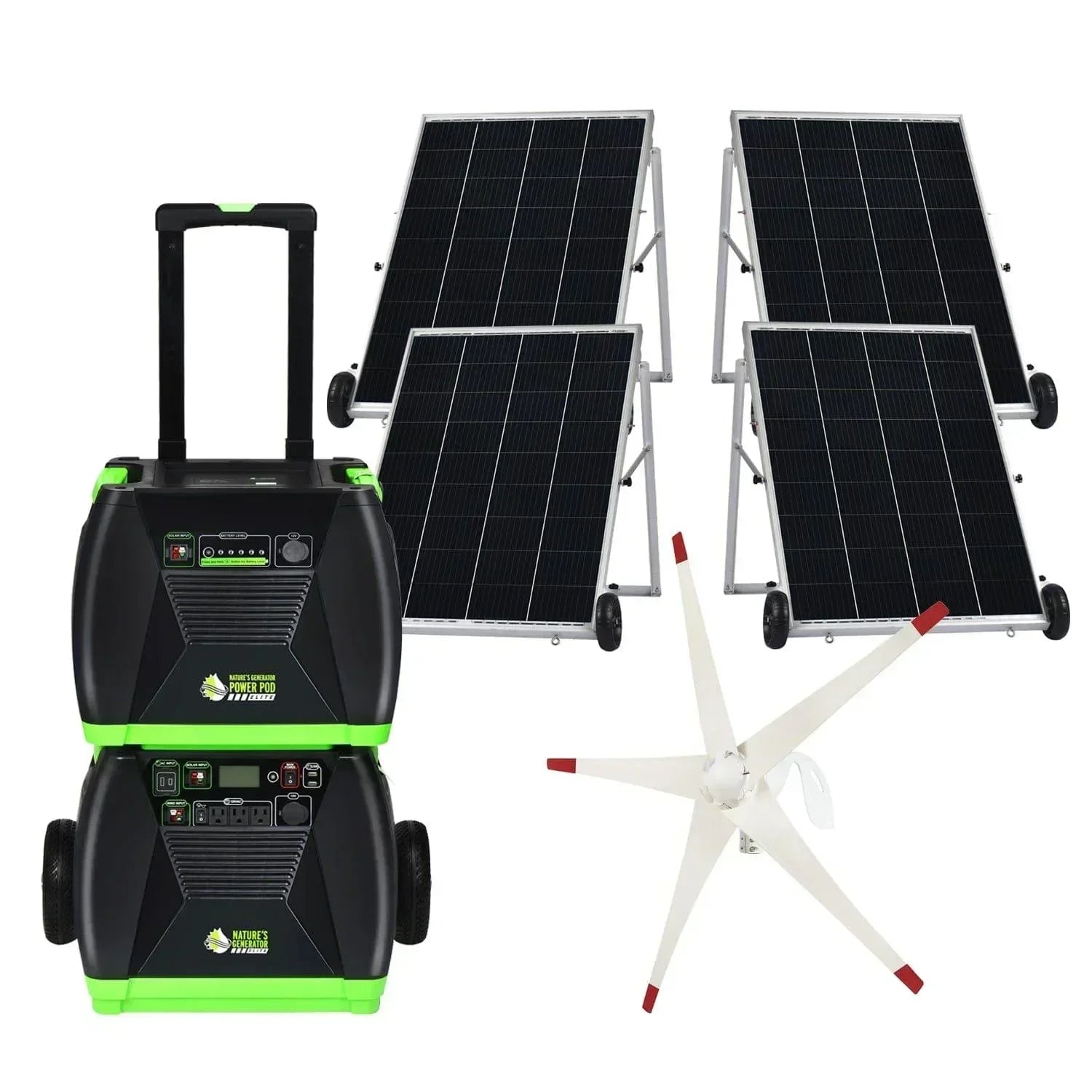 Green Vista Living Nature's Generator Elite Platinum WE System, portable generator with multiple outlets and digital display.