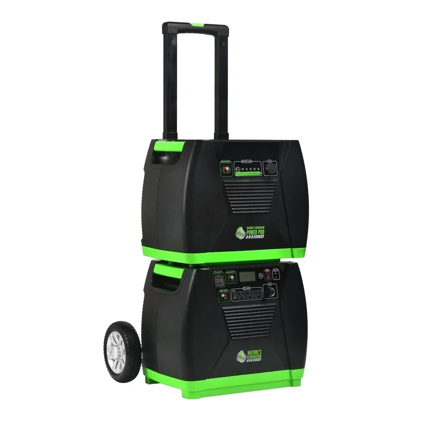 Green Vista Living Nature's Generator Elite Platinum WE System with control panel and power connections showing in the image.