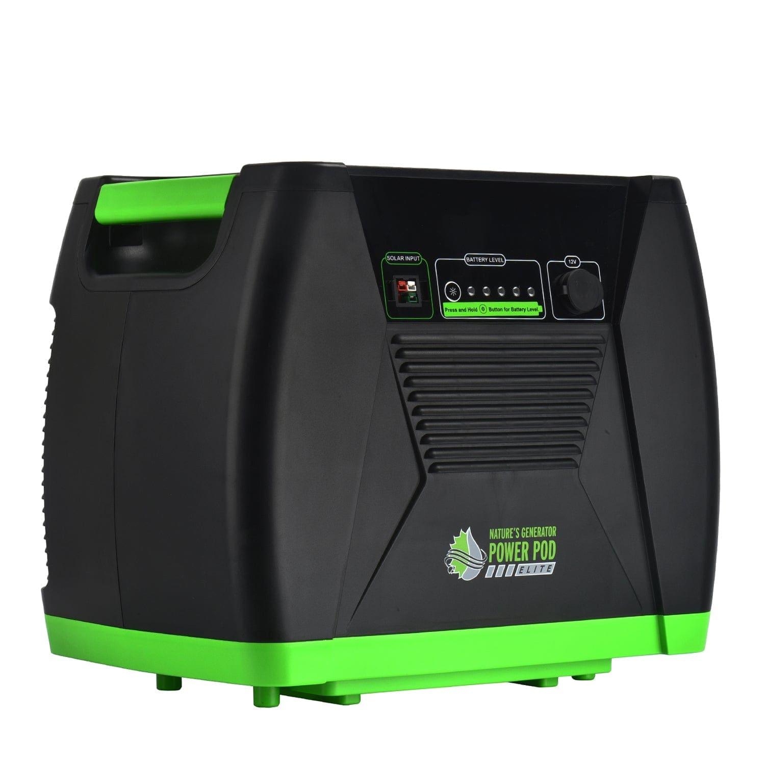 Nature's Generator Elite Power Pod accessory with built-in handle and multiple charging ports for portable power.