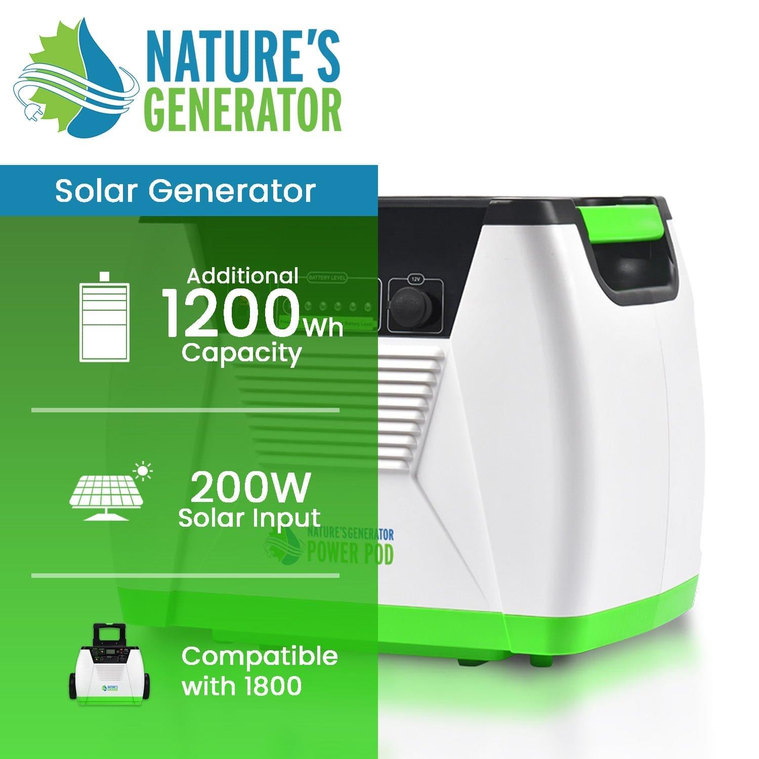 Nature's Generator Power Pod portable power device with multiple charging ports and compact design for outdoor use.
