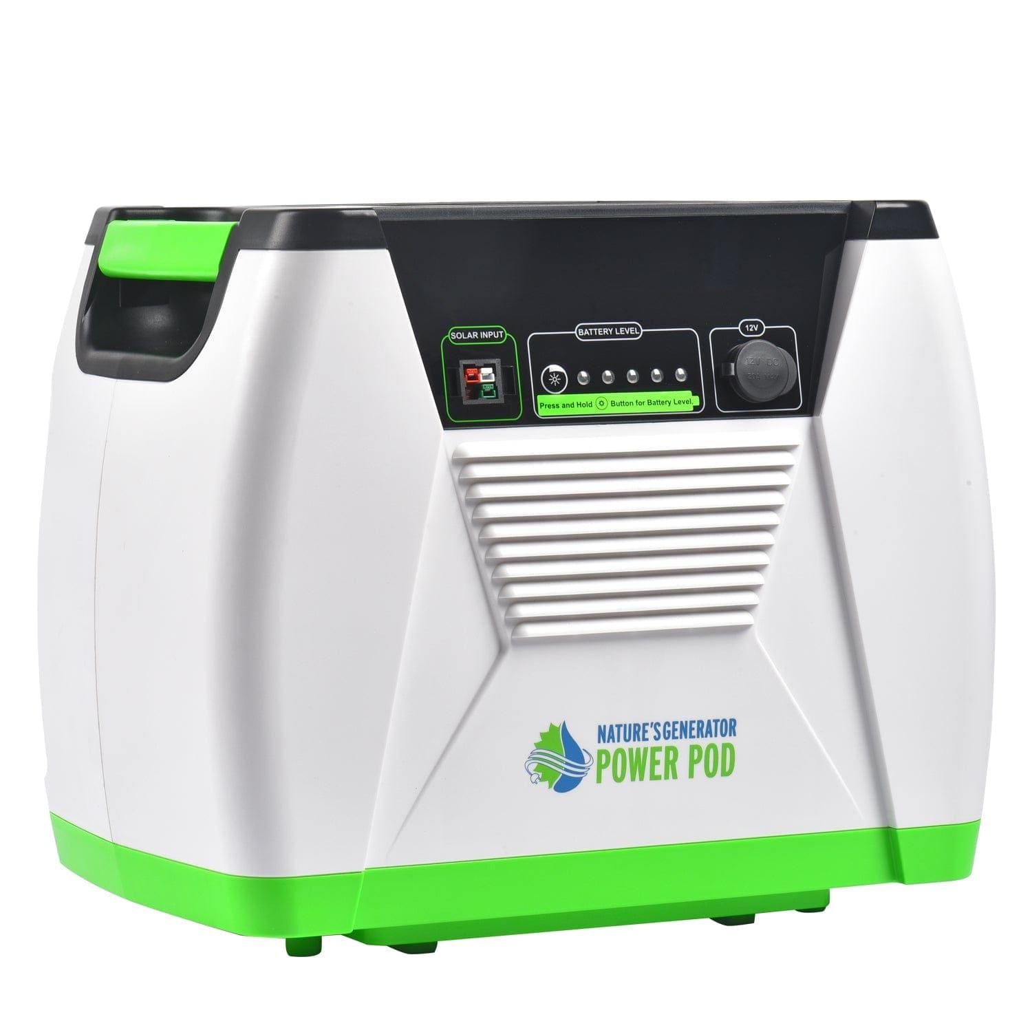 Nature's Generator Power Pod portable power device with digital display and handle for on-the-go energy storage and charging.