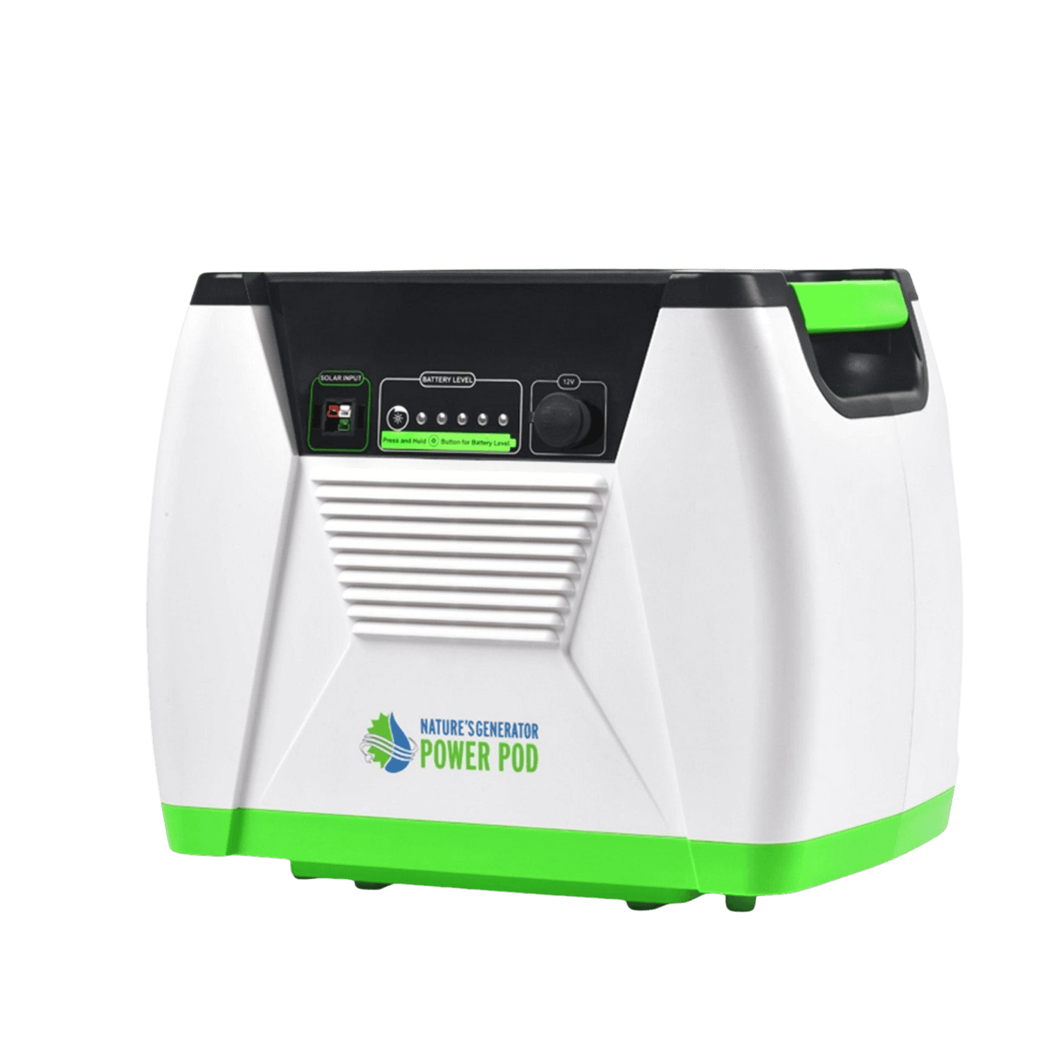 Nature's Generator Power Pod portable power station with multiple outlets and compact design for portable energy storage.