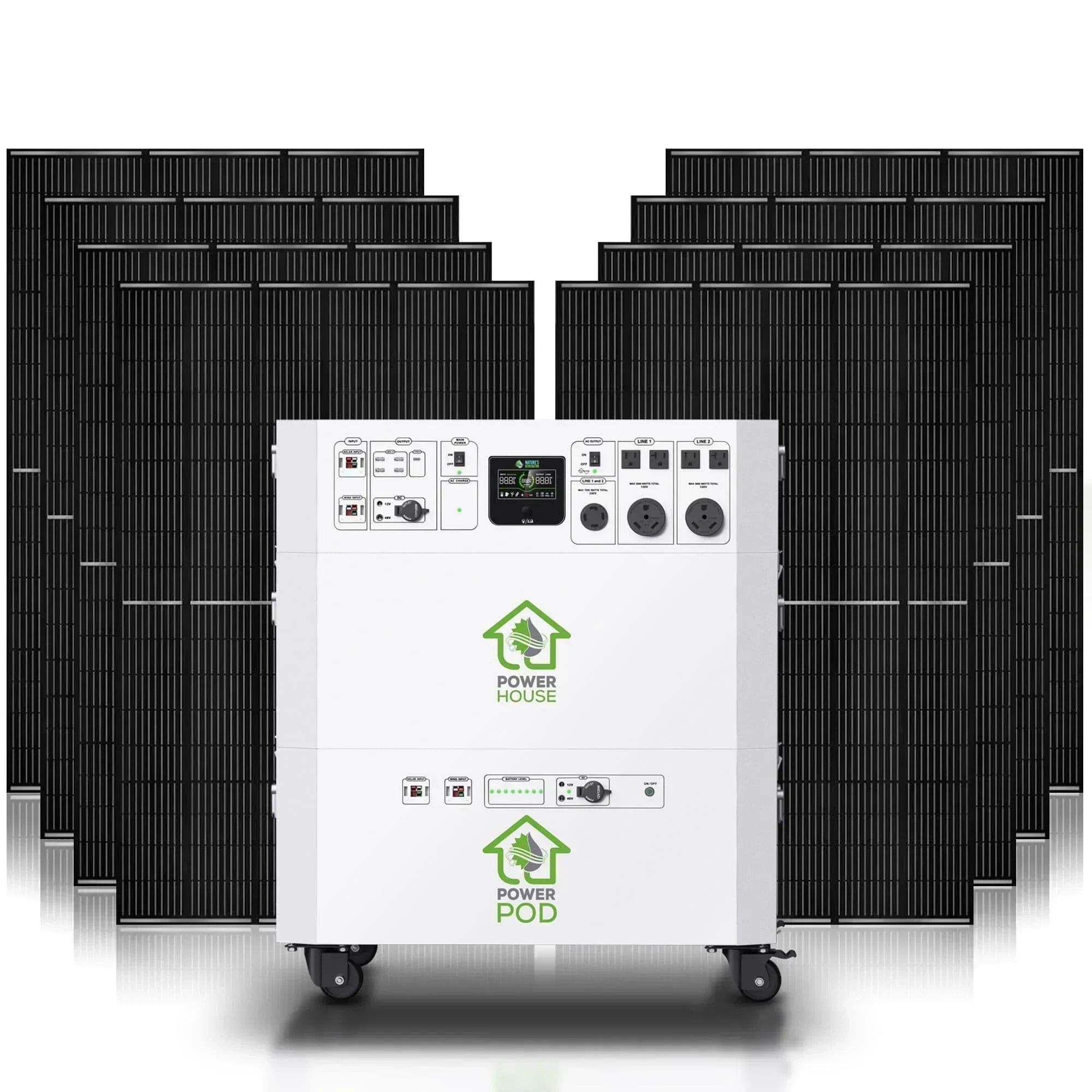 Green Vista Living Nature’s Generator Powerhouse Platinum Plus system with multiple power outlets and portable design.