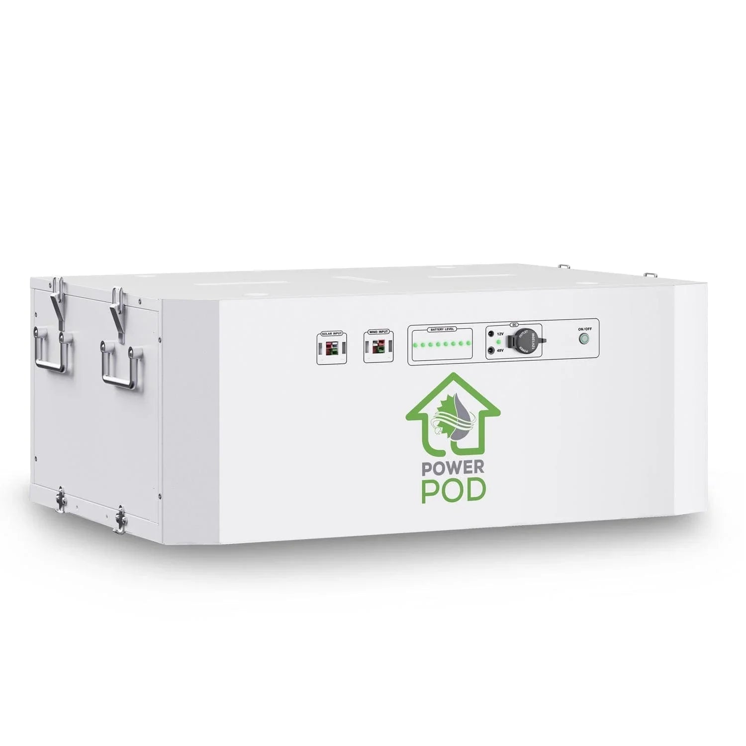 Green Vista Living Nature's Generator Powerhouse Power Addition showing the compact, portable power unit with digital display and connection ports.