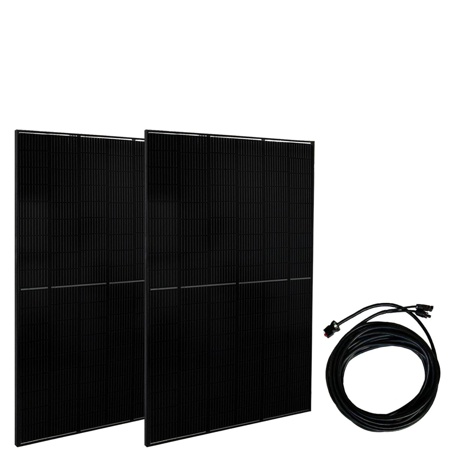 Nature's Generator Powerhouse Power Addition connected to renewable energy system, showcasing portable power solution with multiple outlets.