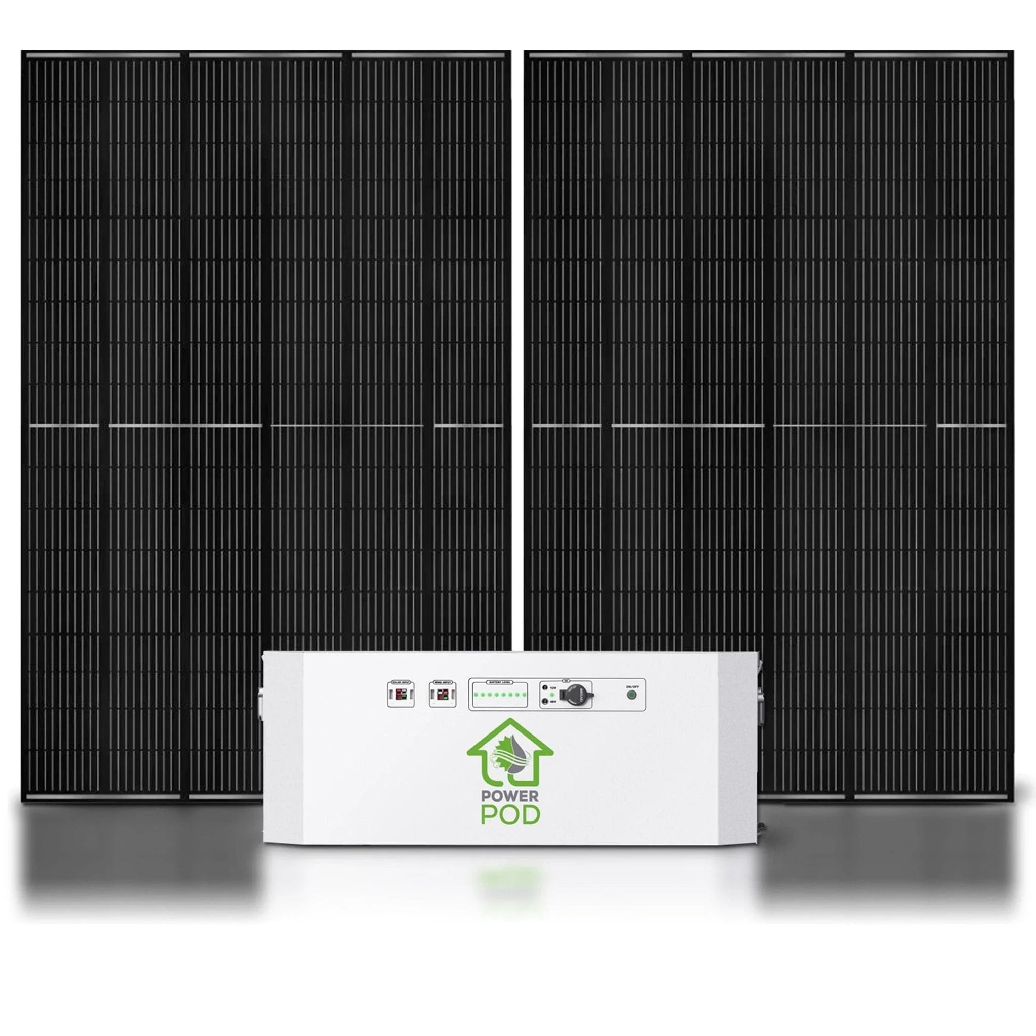 Green Vista Living Nature's Generator Powerhouse Power Addition unit showing compact, portable power module with digital display and connection ports.