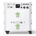 Green Vista Living Nature's Generator Powerhouse and Power Pod, portable generator with multiple outlets and digital display.