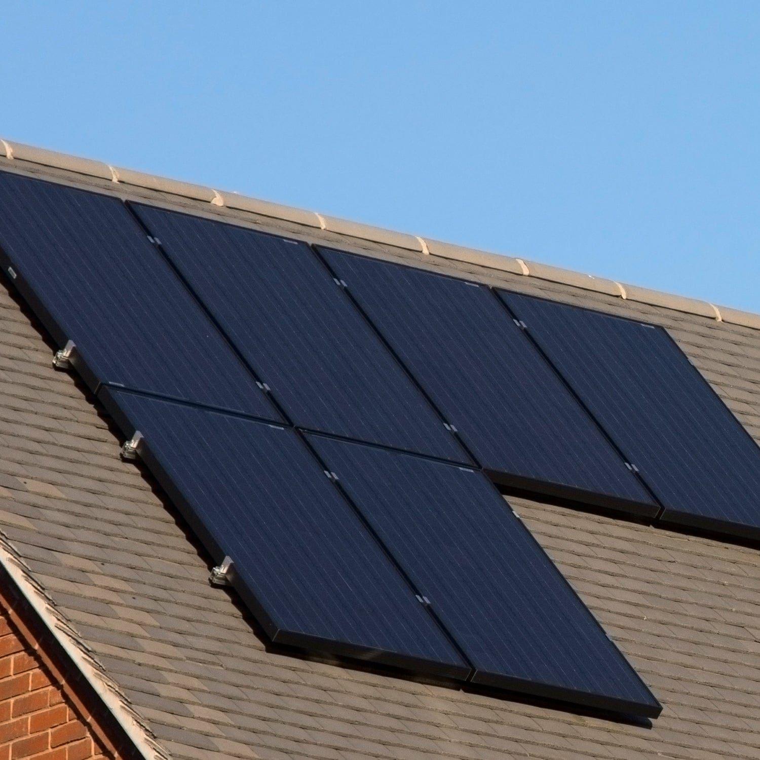 Nature's Generator universal solar panel mount attached to a solar panel, designed for easy installation and secure mounting outdoors.