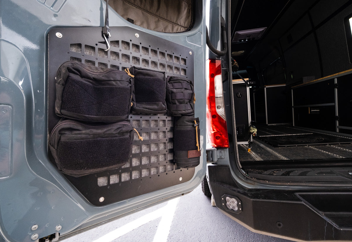 The Original Rear Door Modular MOLLE Storage Panel for Mercedes Sprinter (2019+) by FreedomVanGo - OVERLANDERS Outfitter