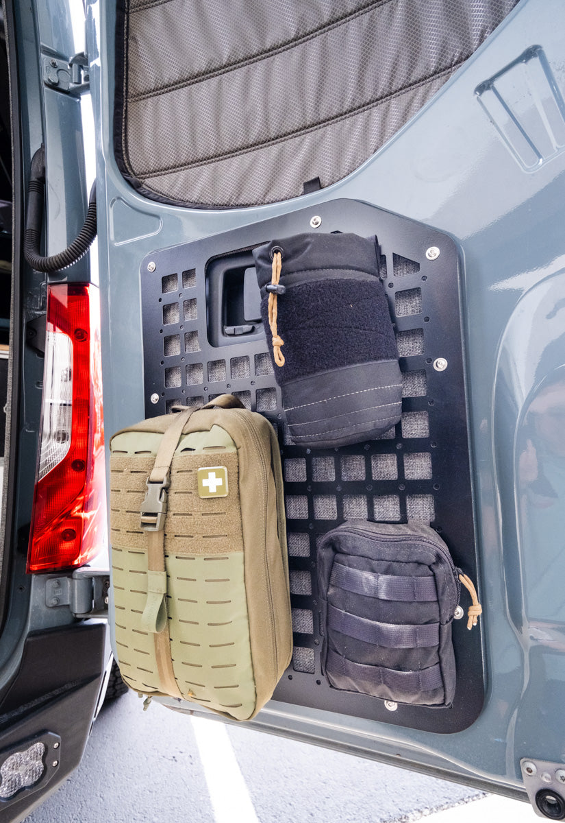 The Original Rear Door Modular MOLLE Storage Panel for Mercedes Sprinter (2019+) by FreedomVanGo - OVERLANDERS Outfitter