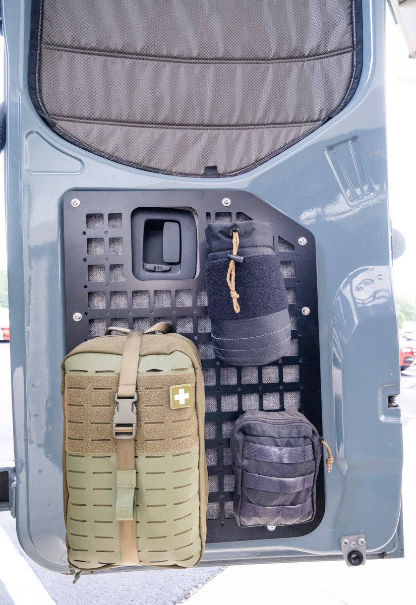 The Original Rear Door Modular MOLLE Storage Panel for Mercedes Sprinter (2019+) by FreedomVanGo - OVERLANDERS Outfitter