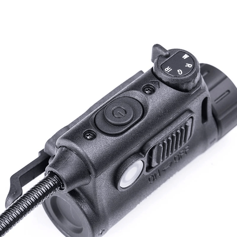 SFT2 Tactical rStar helmet light mounted on a tactical helmet, showcasing its multi-light source feature.