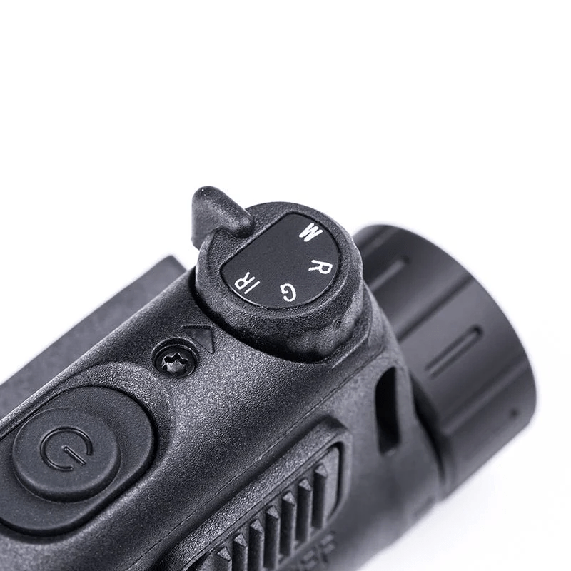SFT2 Tactical rStar mounted helmet light with multiple light sources, showcasing its compact design and adjustable beam.