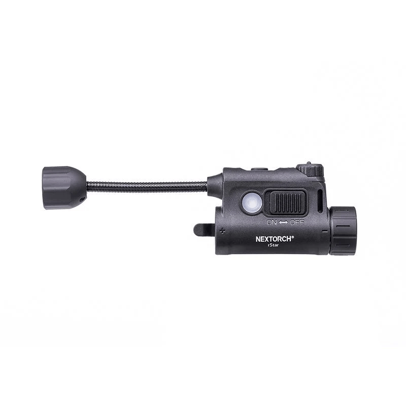 SFT2 Tactical rStar helmet light mounted on a tactical helmet, showcasing its compact design and multi-light source features.
