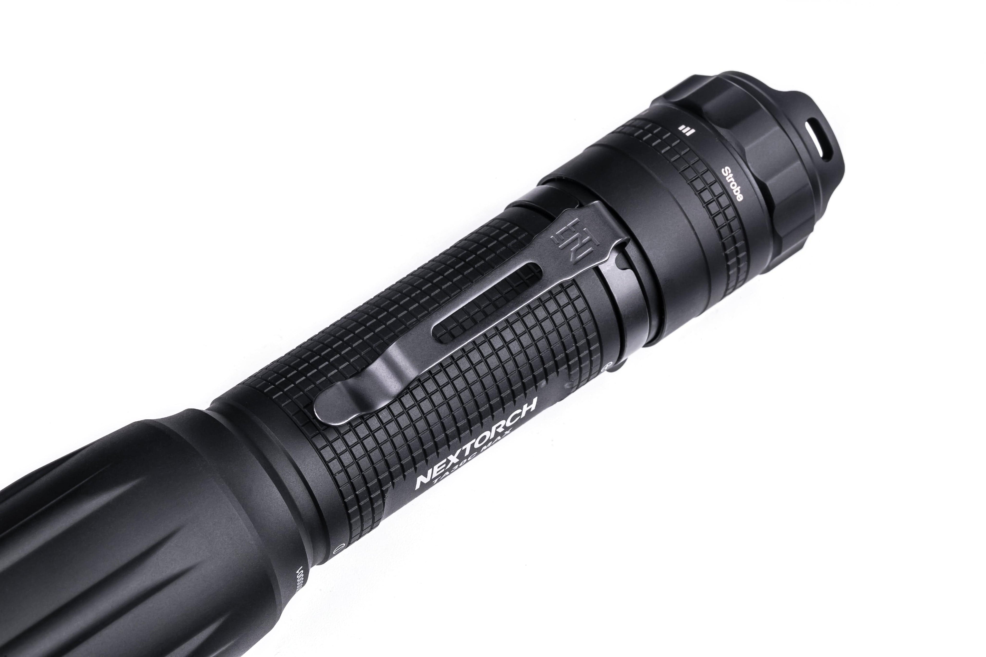 SFT2 Tactical TA30C Max flashlight kit with mounted light, showcasing 3000 lumens brightness and tactical design.