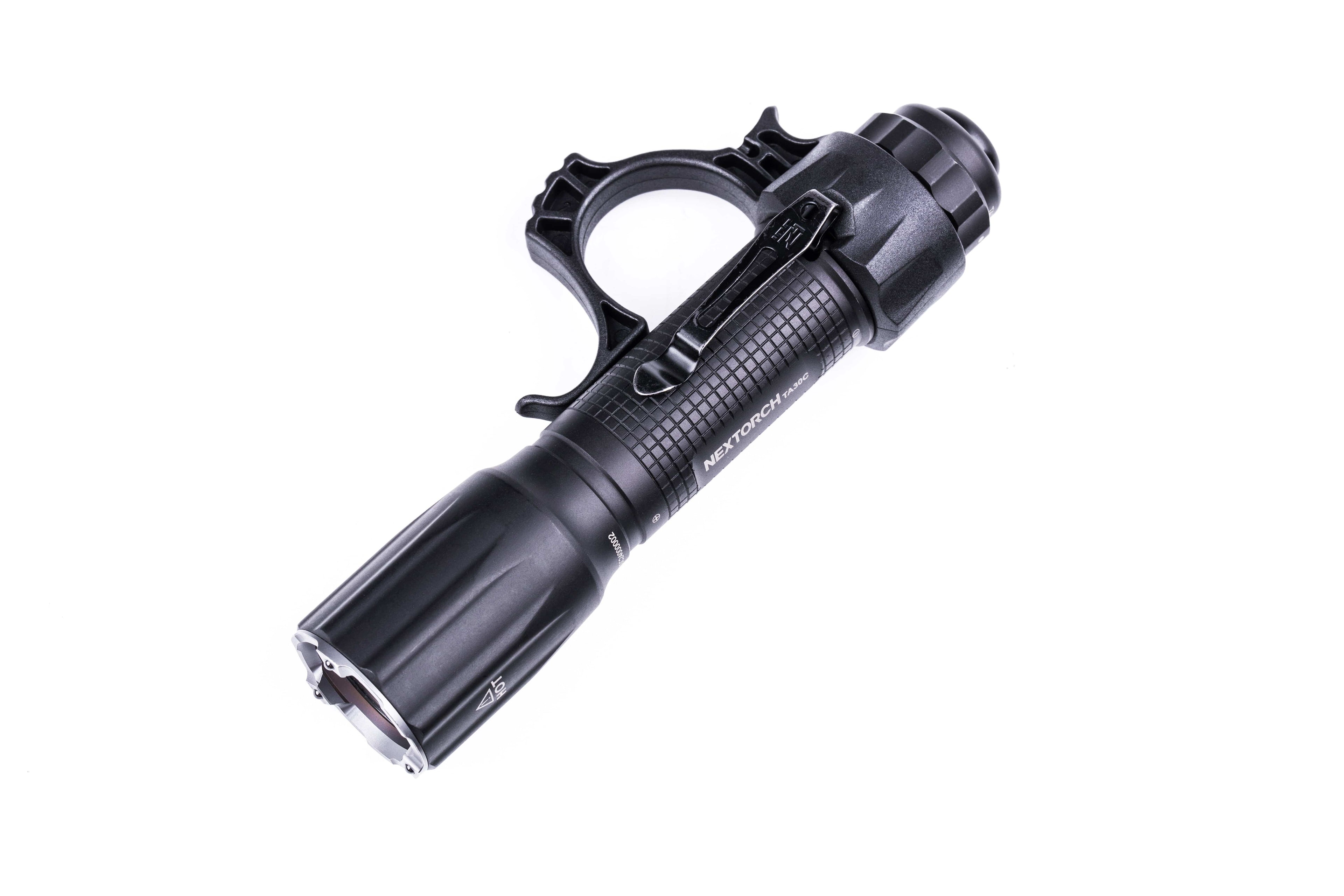 SFT2 Tactical TA30C flashlight kit with mounted light, showcasing compact design and 1600 lumens brightness.