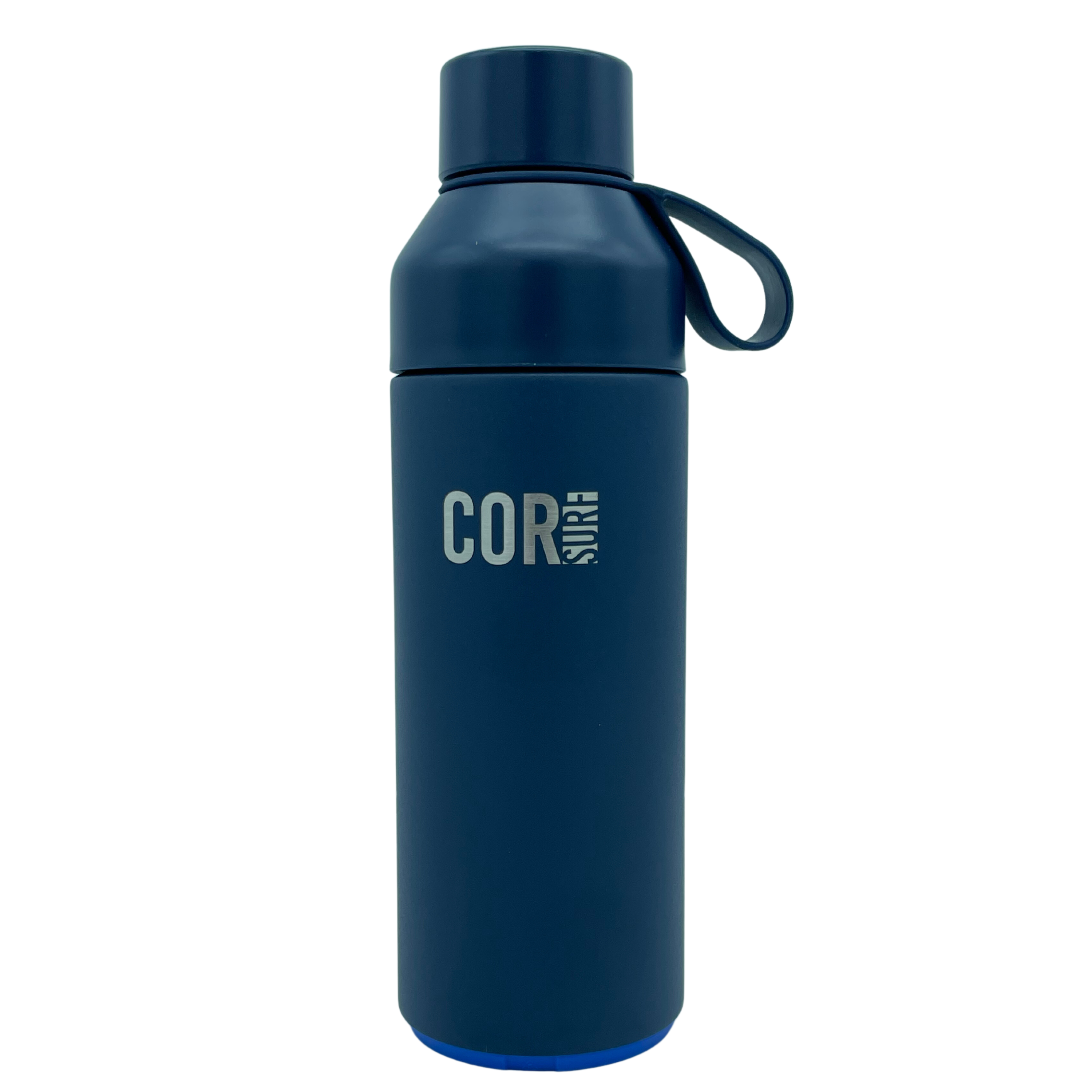 Blue COR Surf Ocean Bottle insulated water bottle, 17 or 34 oz., designed for hot or cold beverages, with a sleek, durable finish.