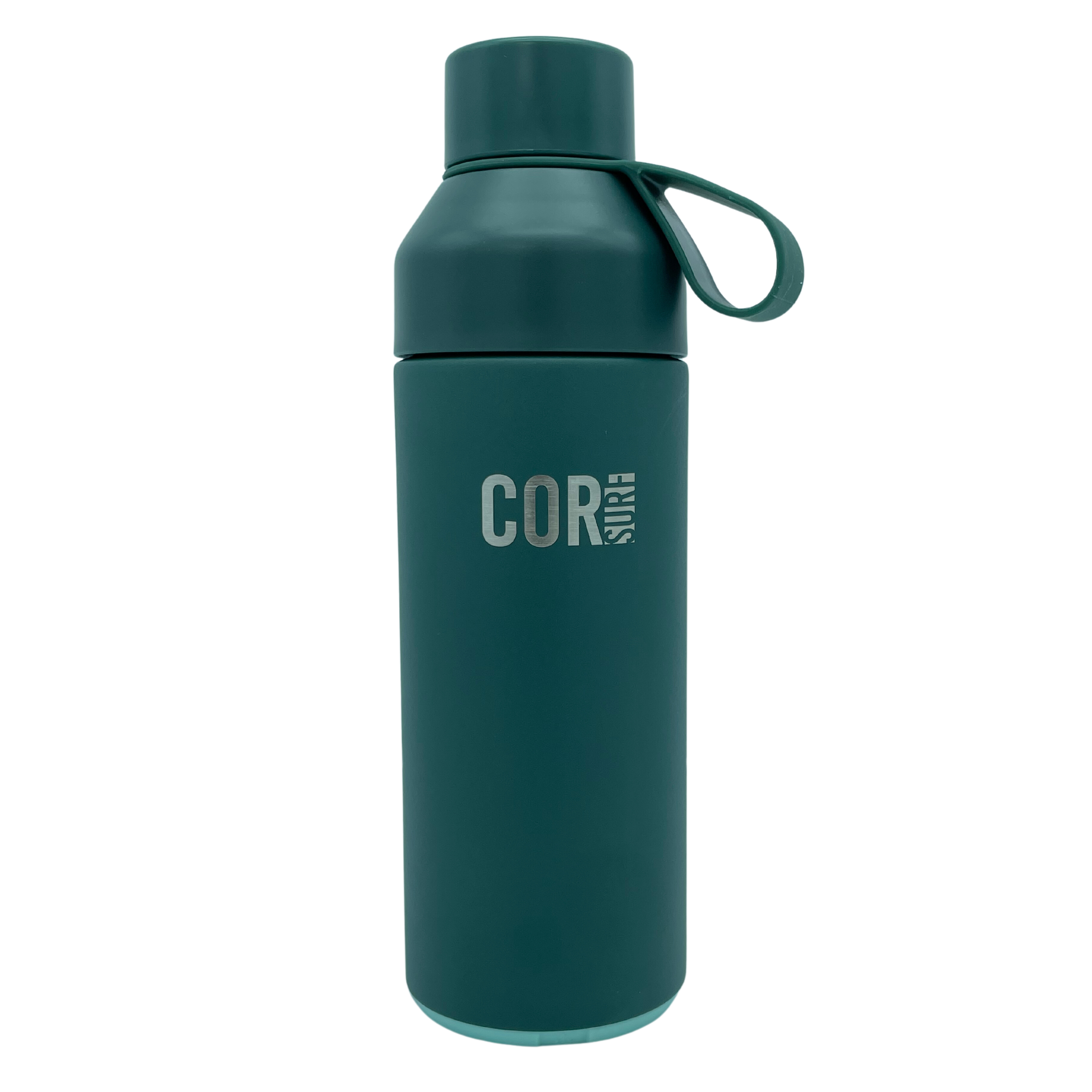 Green Ocean Bottle insulated water bottle by COR Surf, 17 oz, designed to keep drinks hot or cold with a sleek, durable exterior.