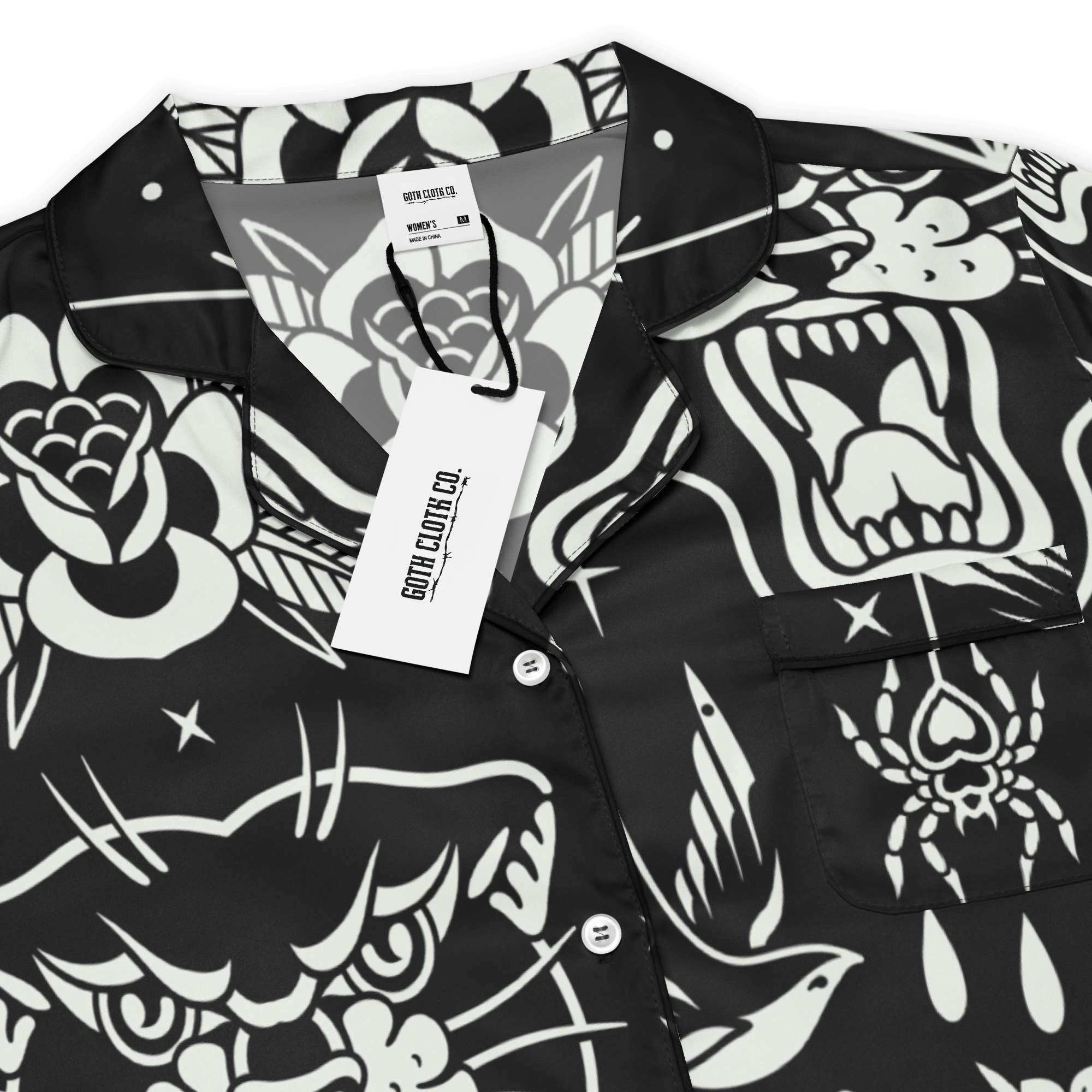 Old School Ink Silky Pajama Top