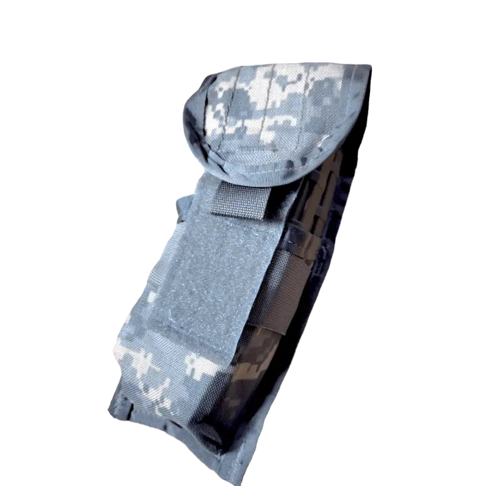 ACU double magazine pouch by onethiefsurplus, Grade 1, featuring durable fabric and multiple magazine compartments for tactical use.