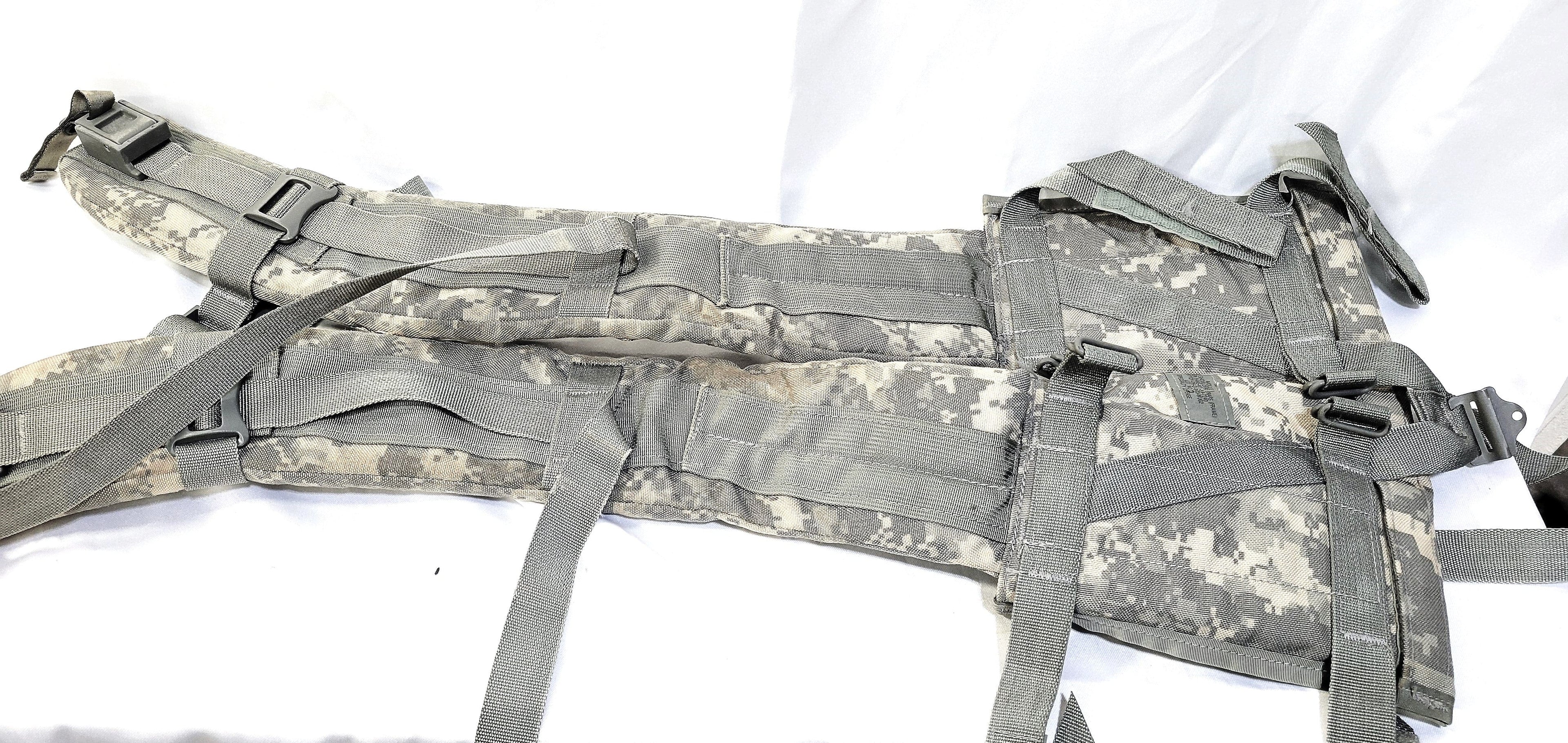 ACU MOLLE II Enhanced Frame Shoulder Straps Grade 2 by OneThiefSurplus, showing padded straps with MOLLE webbing for military gear.