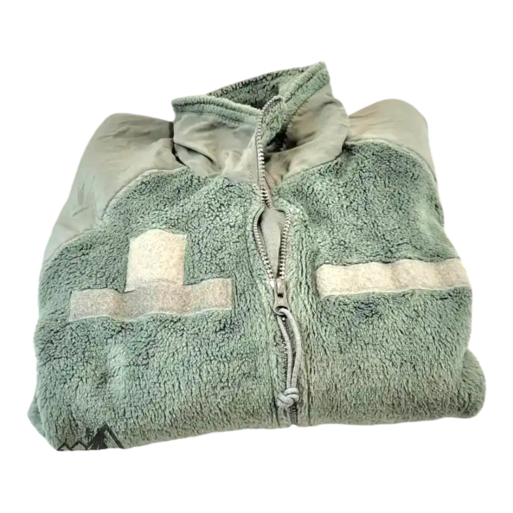 U.S. Army issued fleece jacket ECWCS Gen 3 by onethiefsurplus, military-style fleece jacket with zip front and camouflage accents.