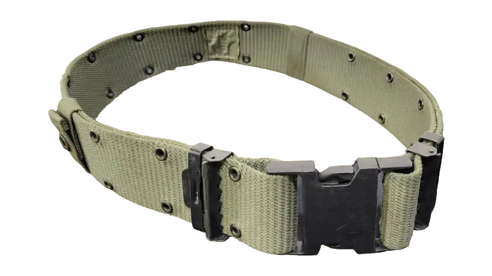 Authentic USGI ALICE web belt from onethiefsurplus, showing durable nylon strap with metal buckle and military-style design.