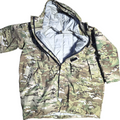 Army OCP FR ECWCS Aircrew Parka, also known as the Linebacker Jacket, in camouflage for camping and hiking adventures.