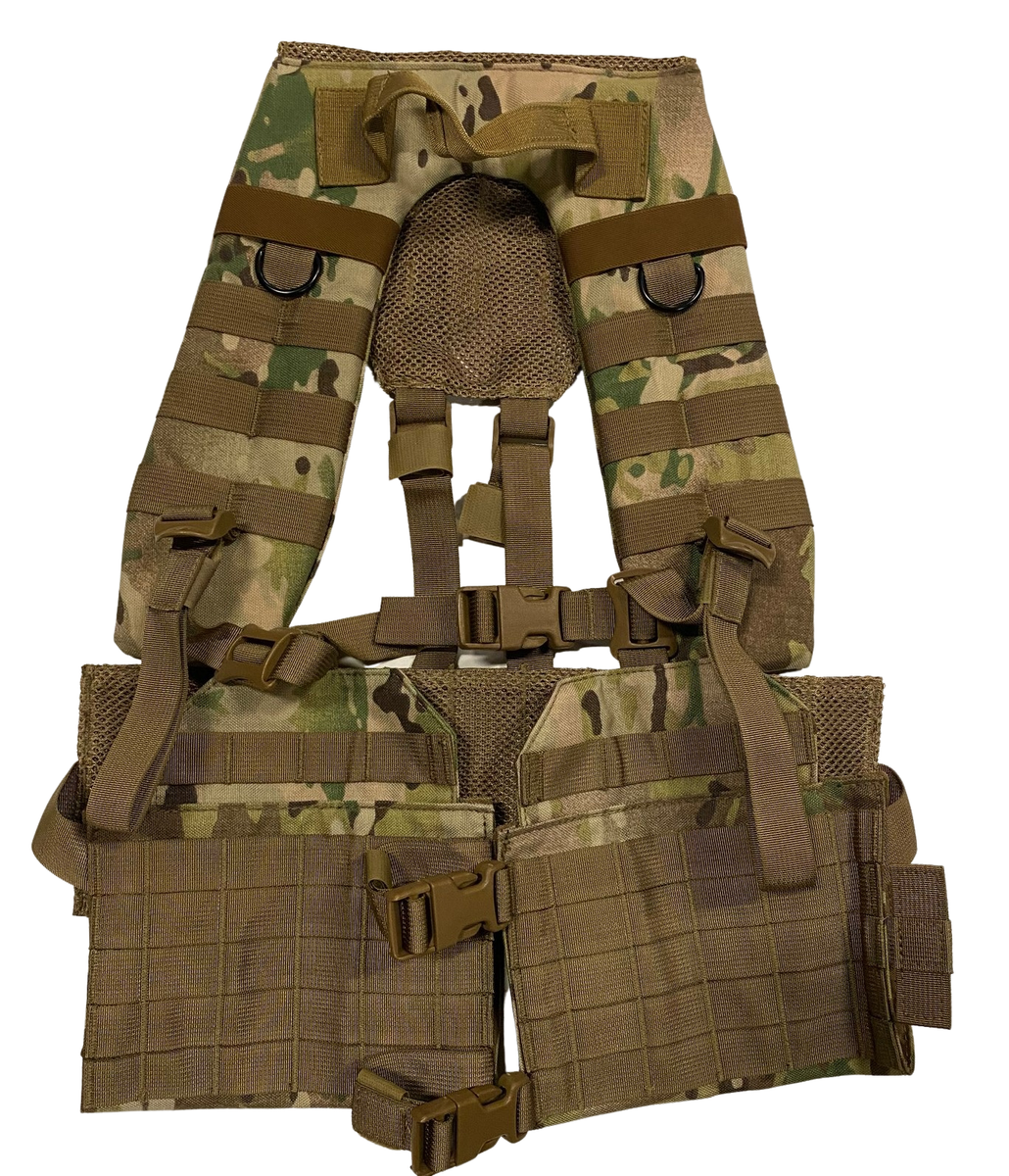 Onethiefsurplus DFCLS H Gear Harness for camping and hiking, shown in a close-up image highlighting adjustable straps and durable material.