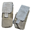 Onethiefsurplus camping magazine pouch for hiking, shown in double and single configurations with durable fabric and secure closures.