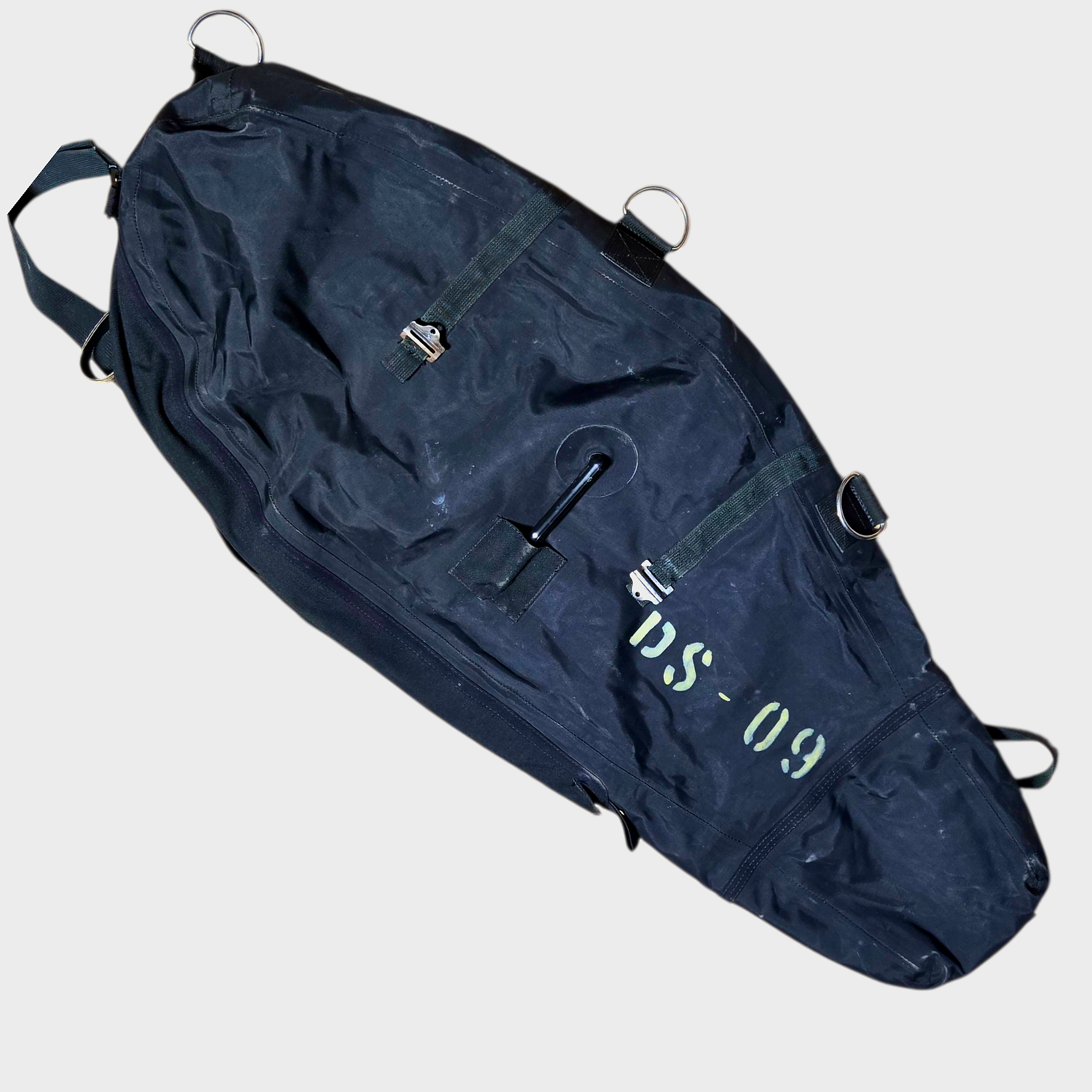Onethiefsurplus DUI Shoot Thru Waterproof Dry Bag for camping and hiking, shown in black with secure waterproof closure.