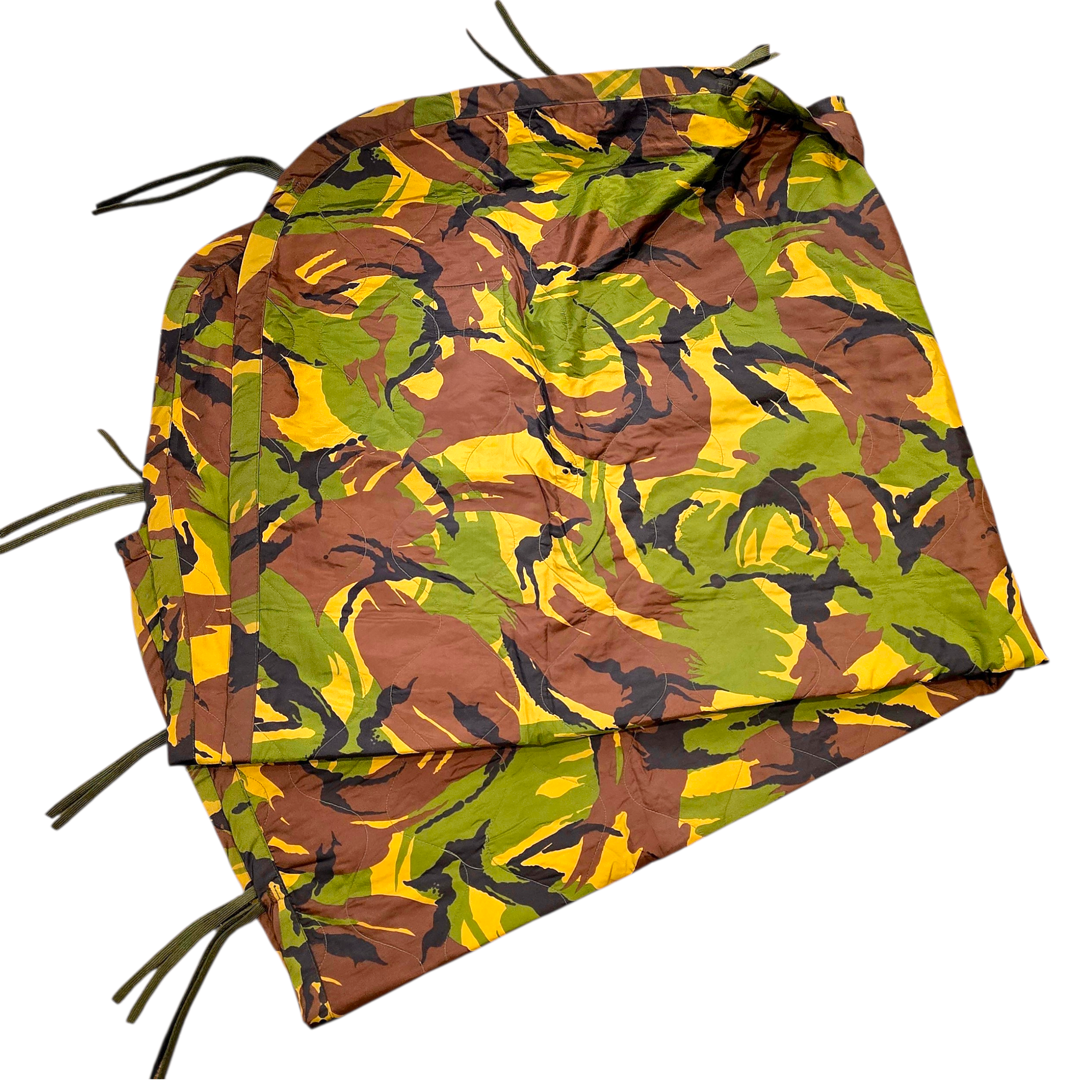 Dutch DPM Poncho Liner from onethiefsurplus for camping and hiking, showing the camouflage fabric and compact design.