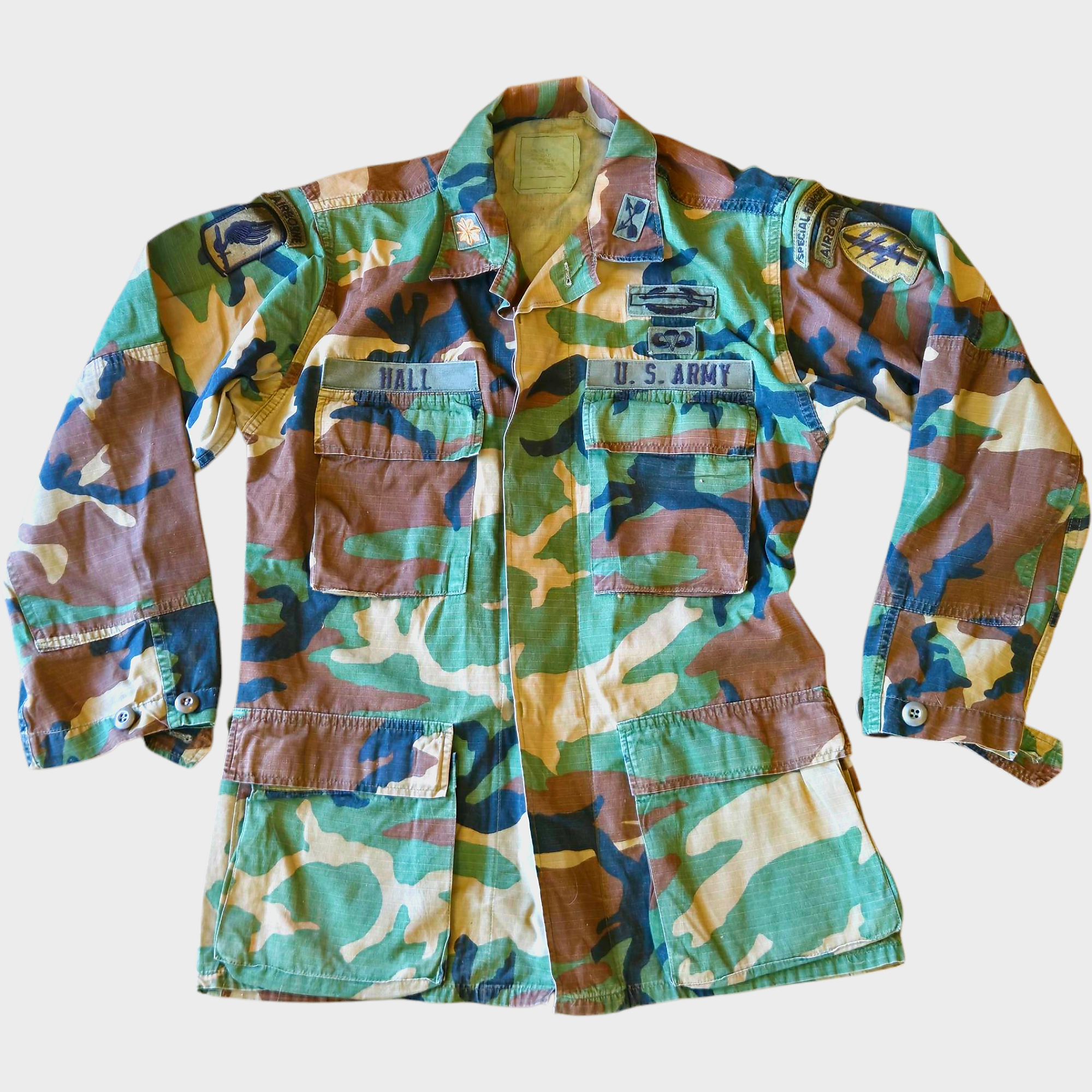Genuine M81 BDU shirt by onethiefsurplus, military-style camouflage BDU uniform shirt with durable fabric and button closure.