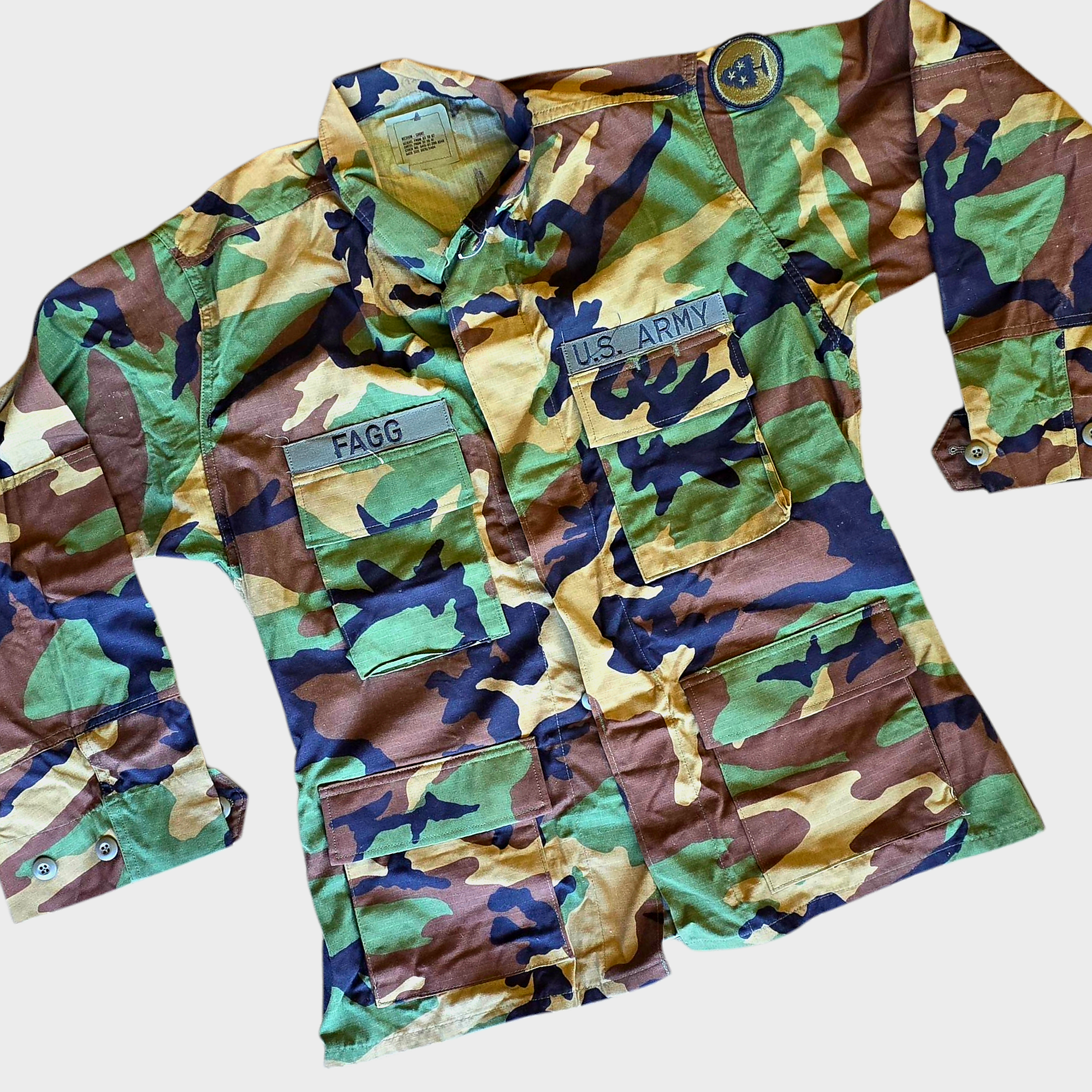 Genuine M81 BDU shirt from onethiefsurplus, military-style camouflage BDU uniform shirt for camping and hiking.
