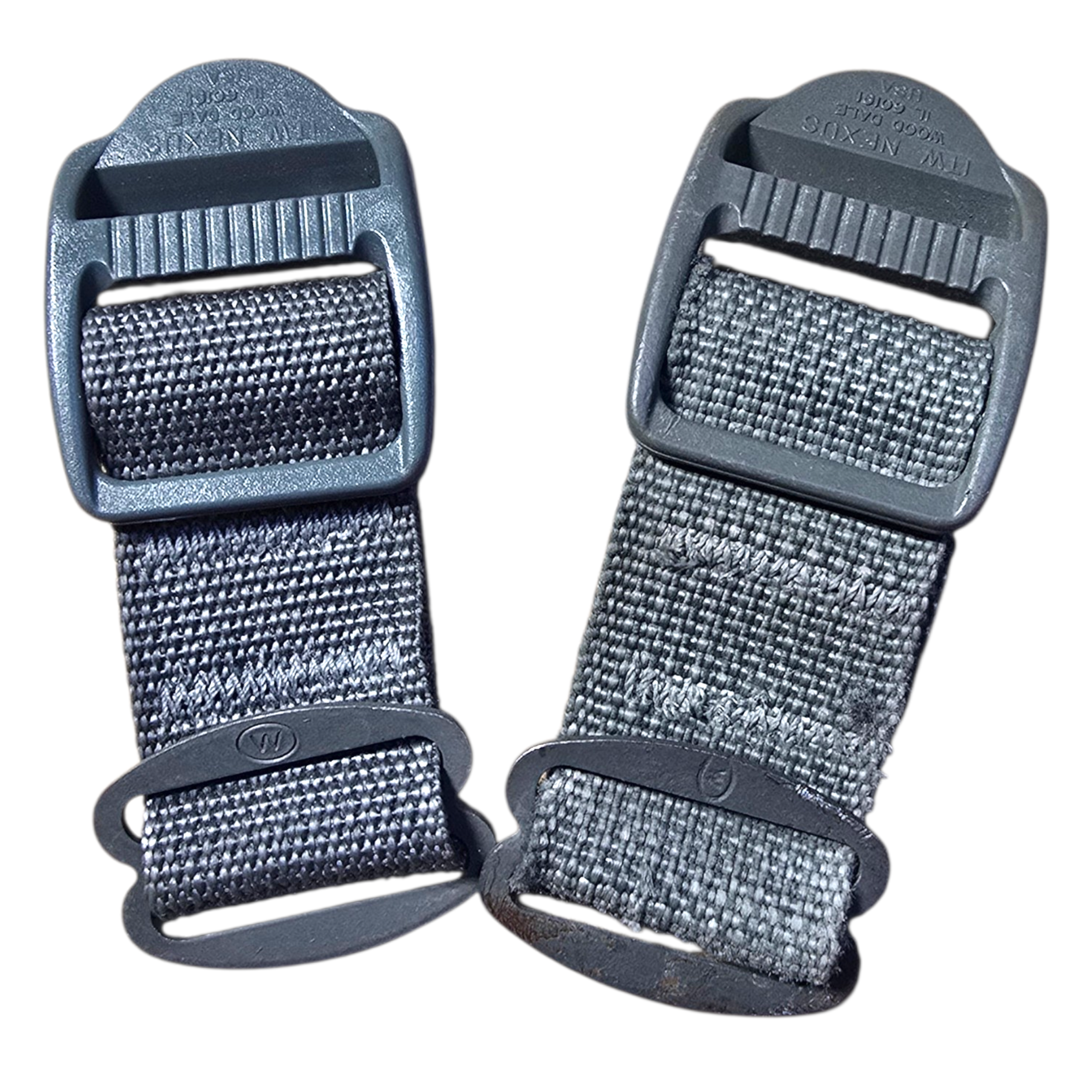 Set of two MOLLE II Load Lifter straps from onethiefsurplus for camping and hiking gear, adjustable and durable.