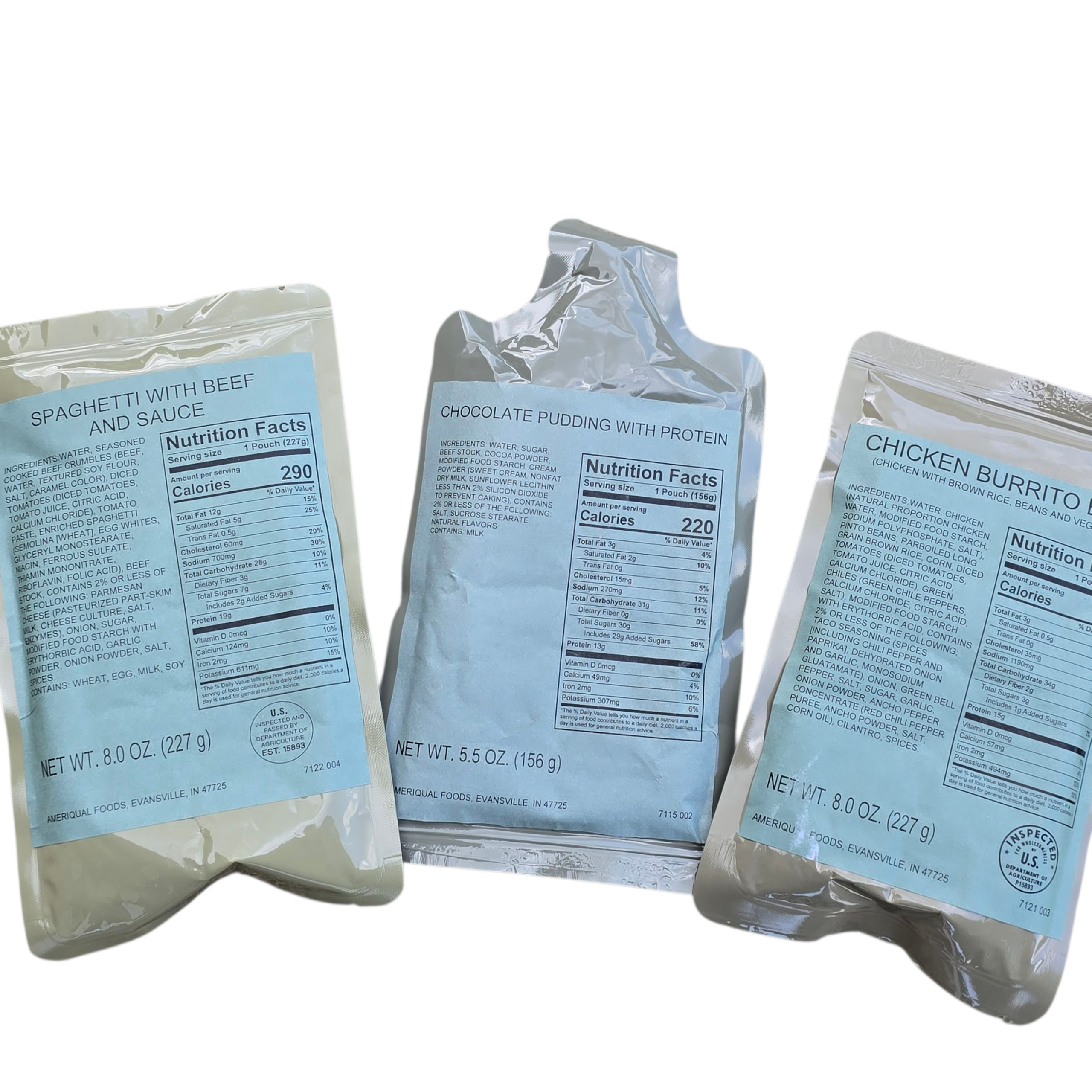 OneThiefSurplus camping MRE entree, ready-to-eat meal for hiking and outdoor adventures, displayed in a sealed package