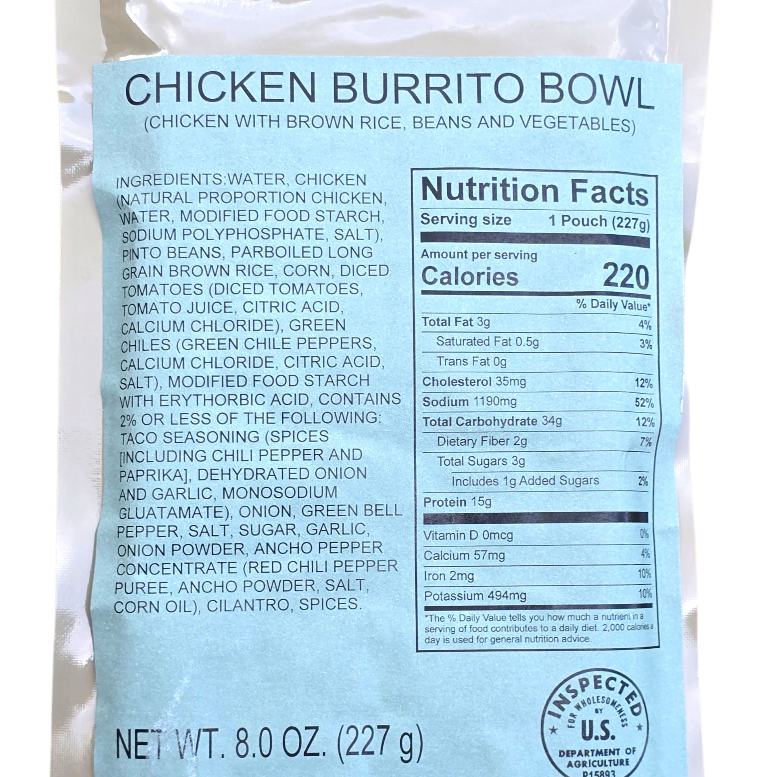 Onethiefsurplus camping MRE entree in a sealed package, ideal for hiking and outdoor survival meals.
